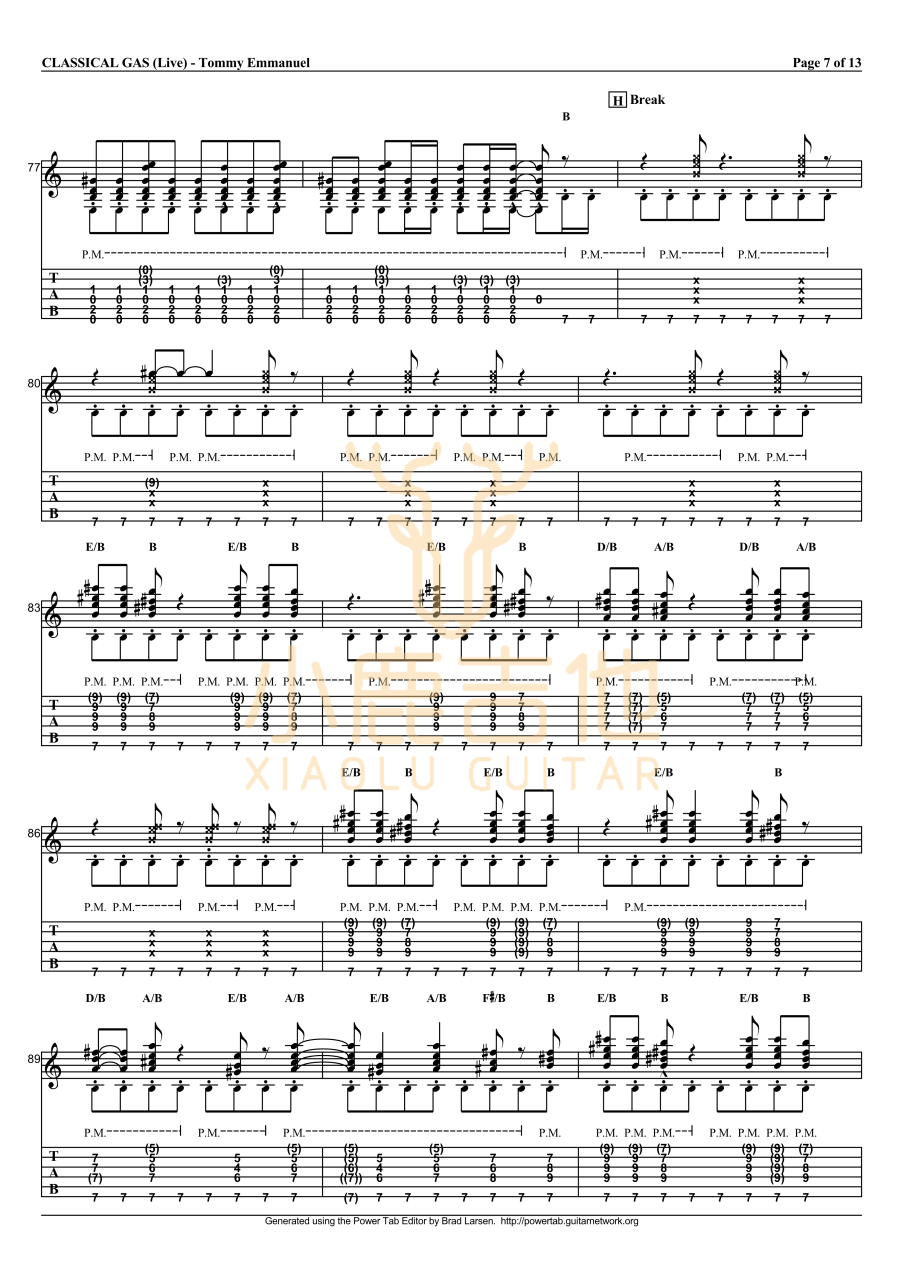 Classical Gas吉他谱_Classical-Gas_Tommy-Emmanuel_小鹿吉他 