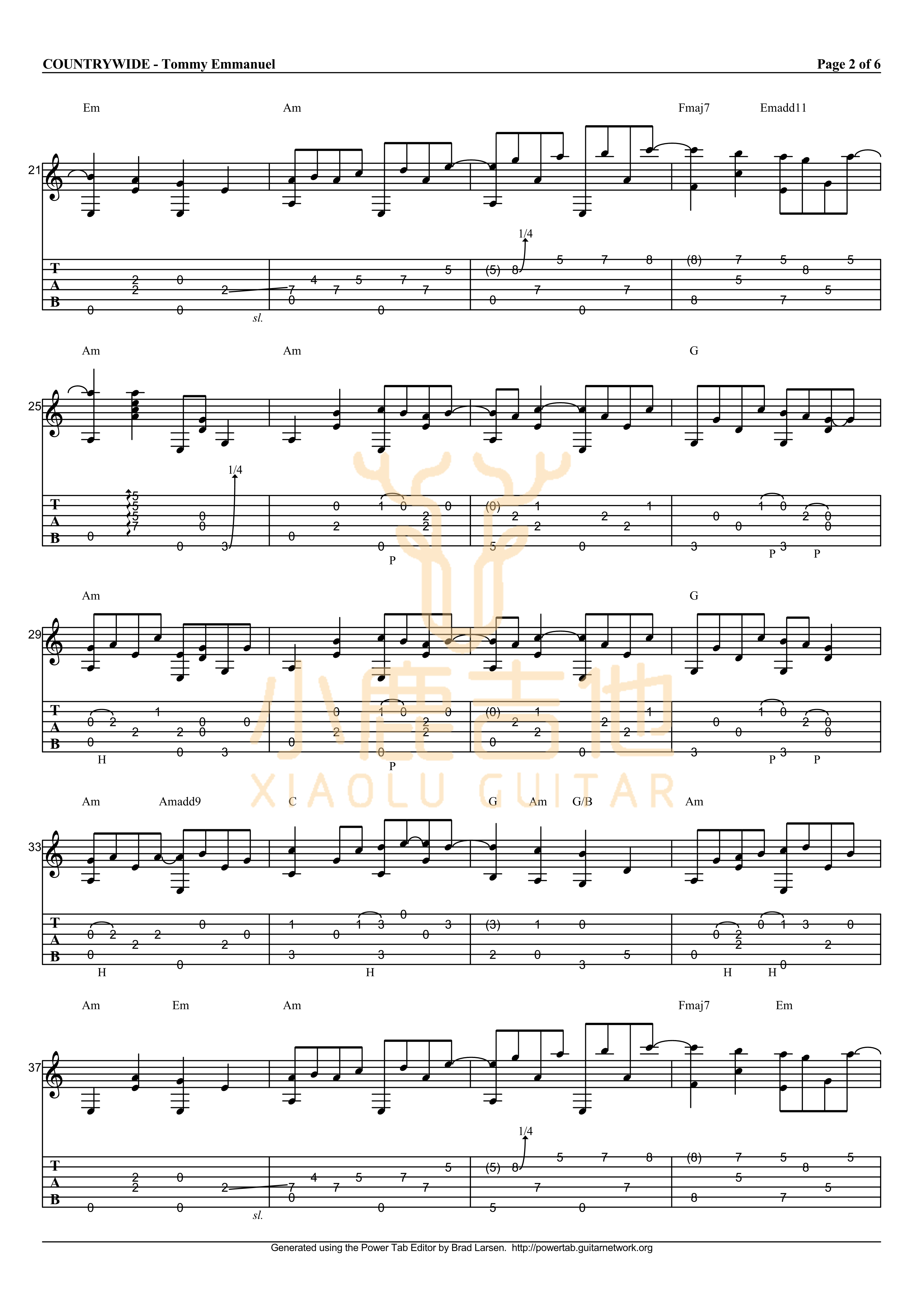 Countrywide吉他谱_TommyEmmanuel_小鹿吉他