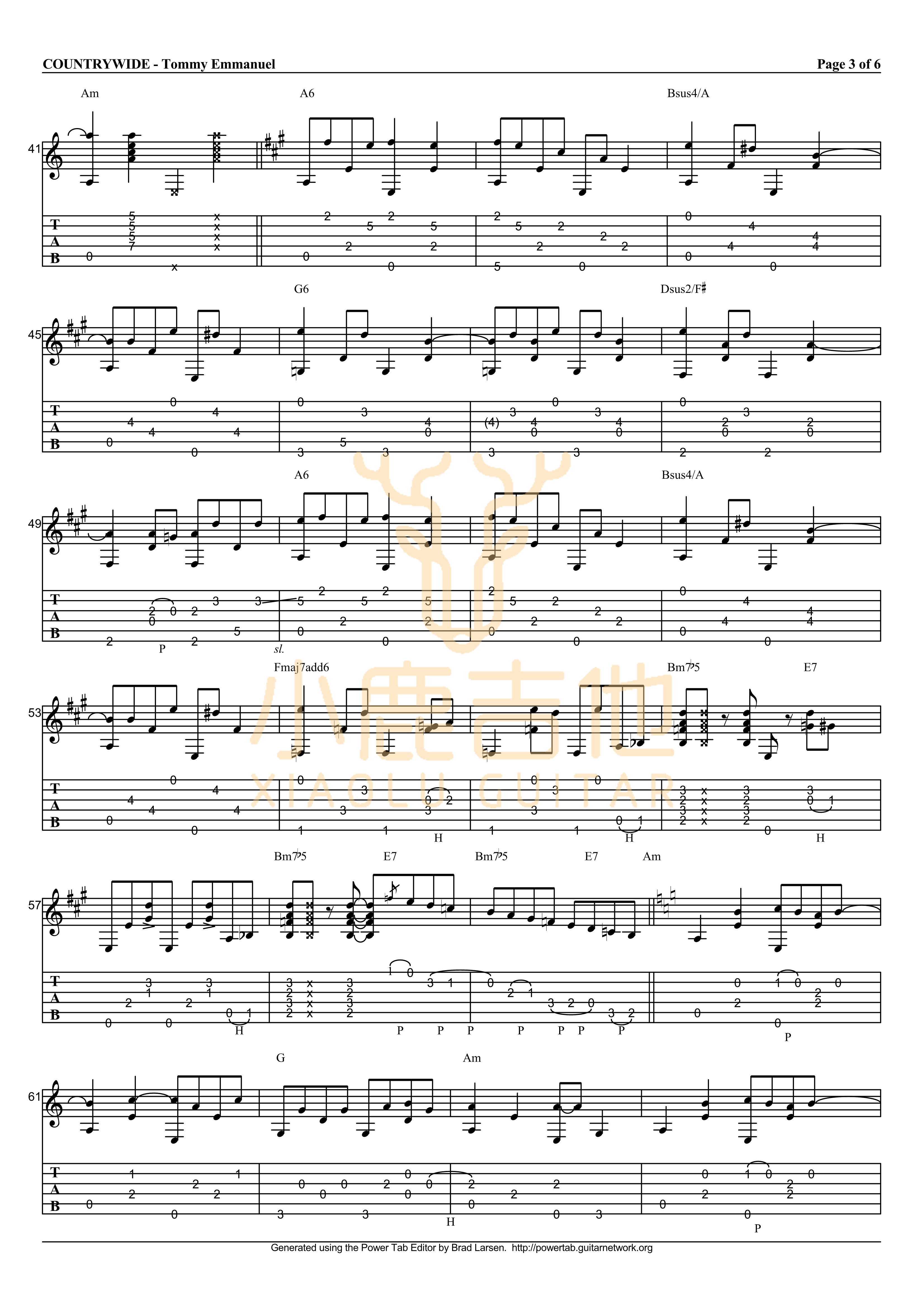 Countrywide吉他谱_TommyEmmanuel_小鹿吉他