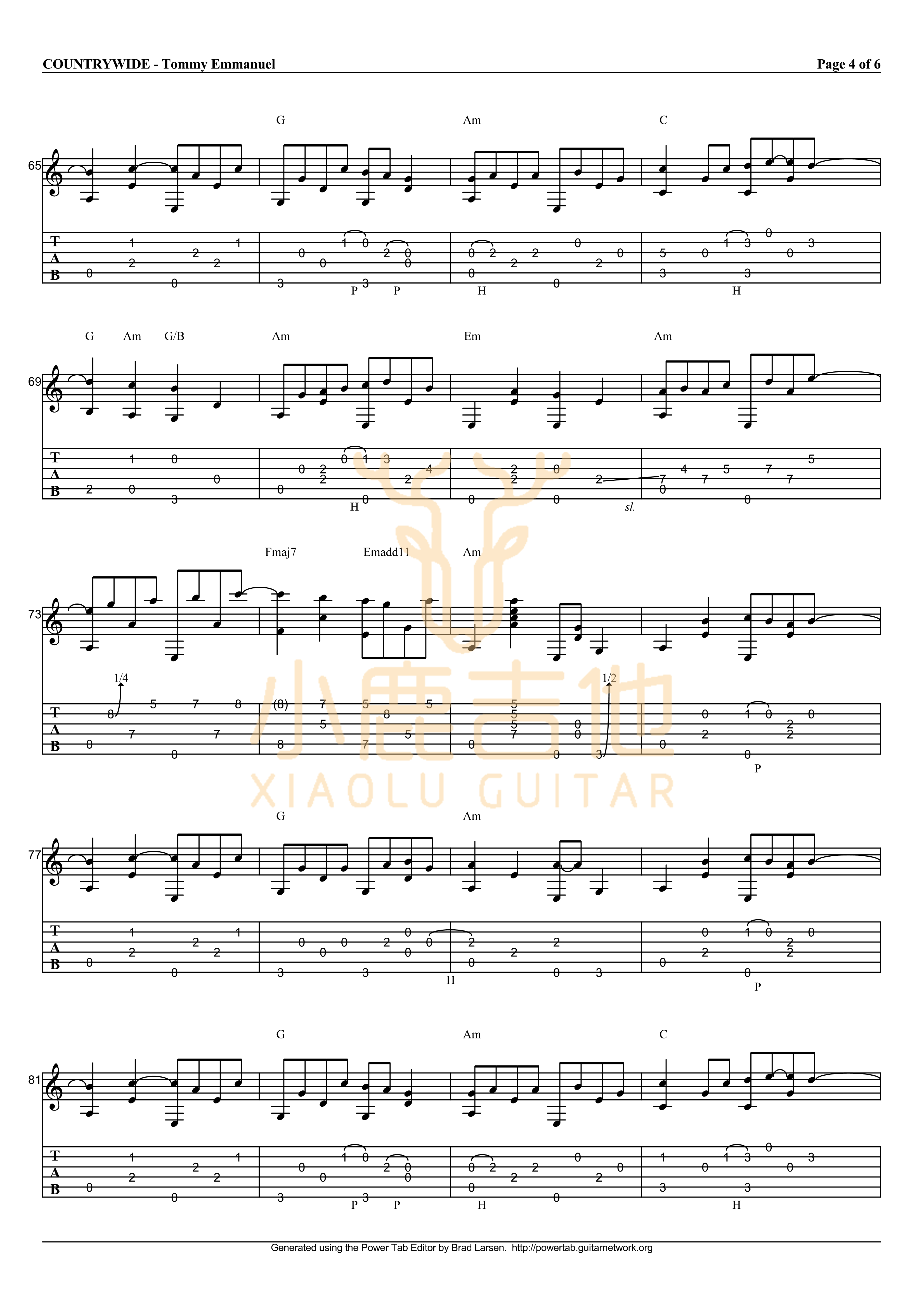 Countrywide吉他谱_TommyEmmanuel_小鹿吉他