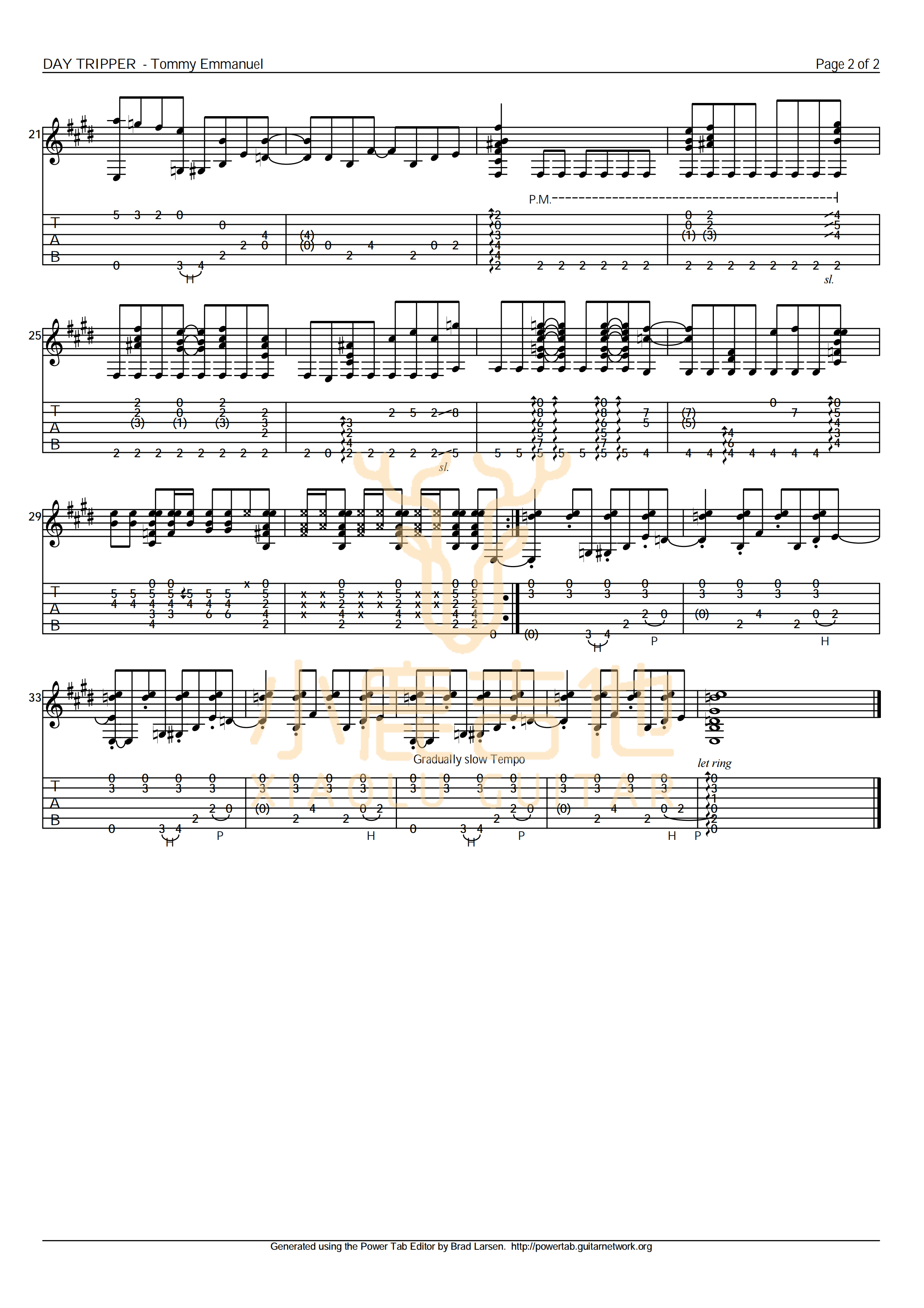 Day Tripper吉他谱_TommyEmmanuel_DayTripper_小鹿吉他