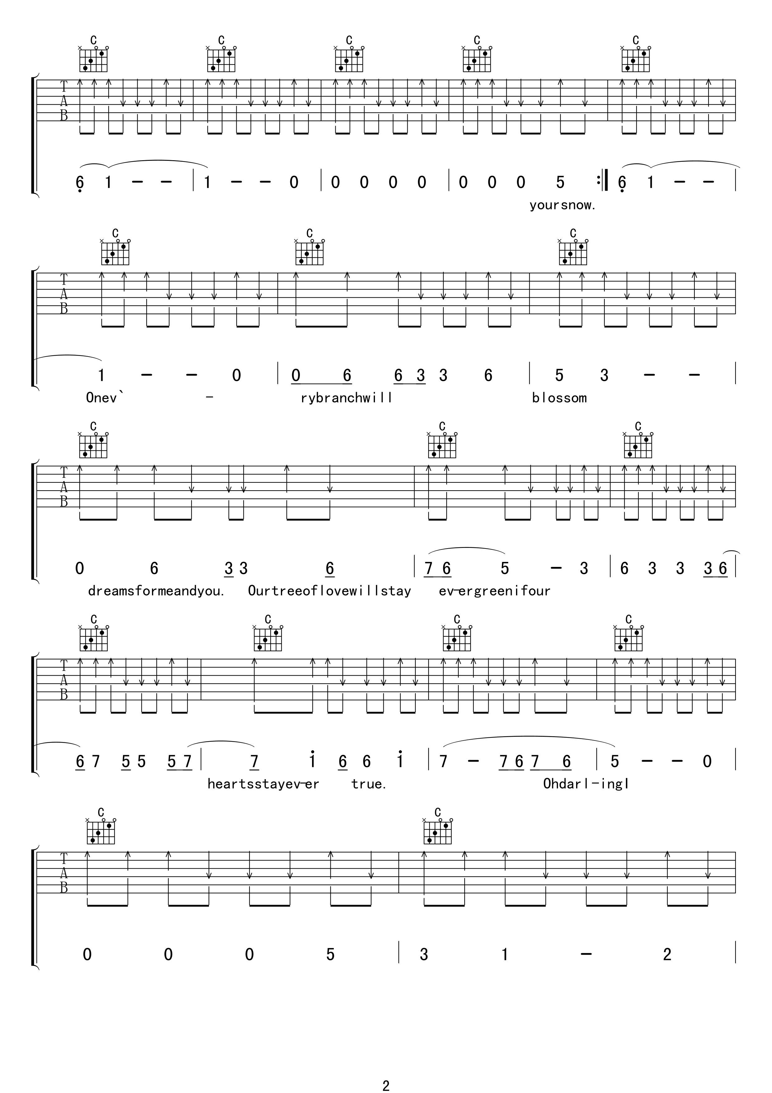 Evergreen Tree吉他谱_cliffrichard_EvergreenTree_17吉他_C调