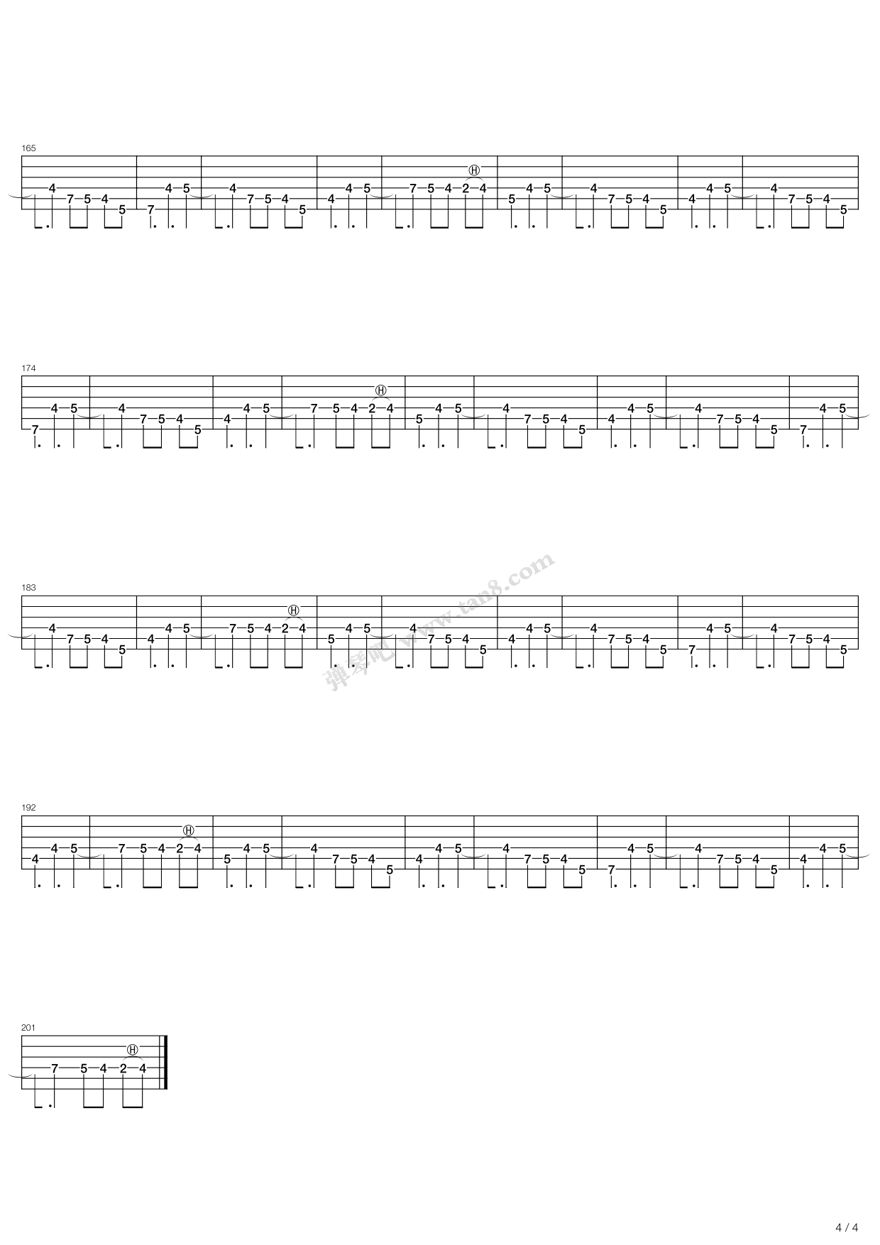 Fade to black吉他谱_Metallica_Fadetoblack指弹谱C调六线谱__网络转载_调_Fadetoblack 