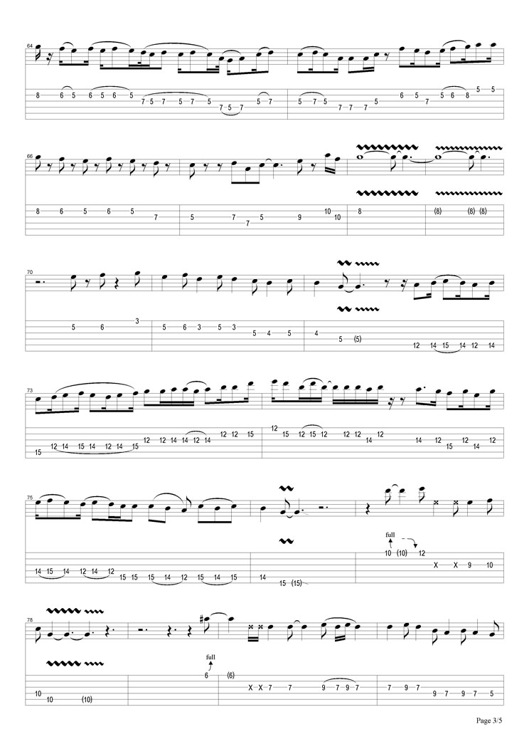 Fool In The Rain吉他谱_LedZeppelin_FoolInTheRain指弹谱原调六线_网络转载_调_FoolInTheRain 