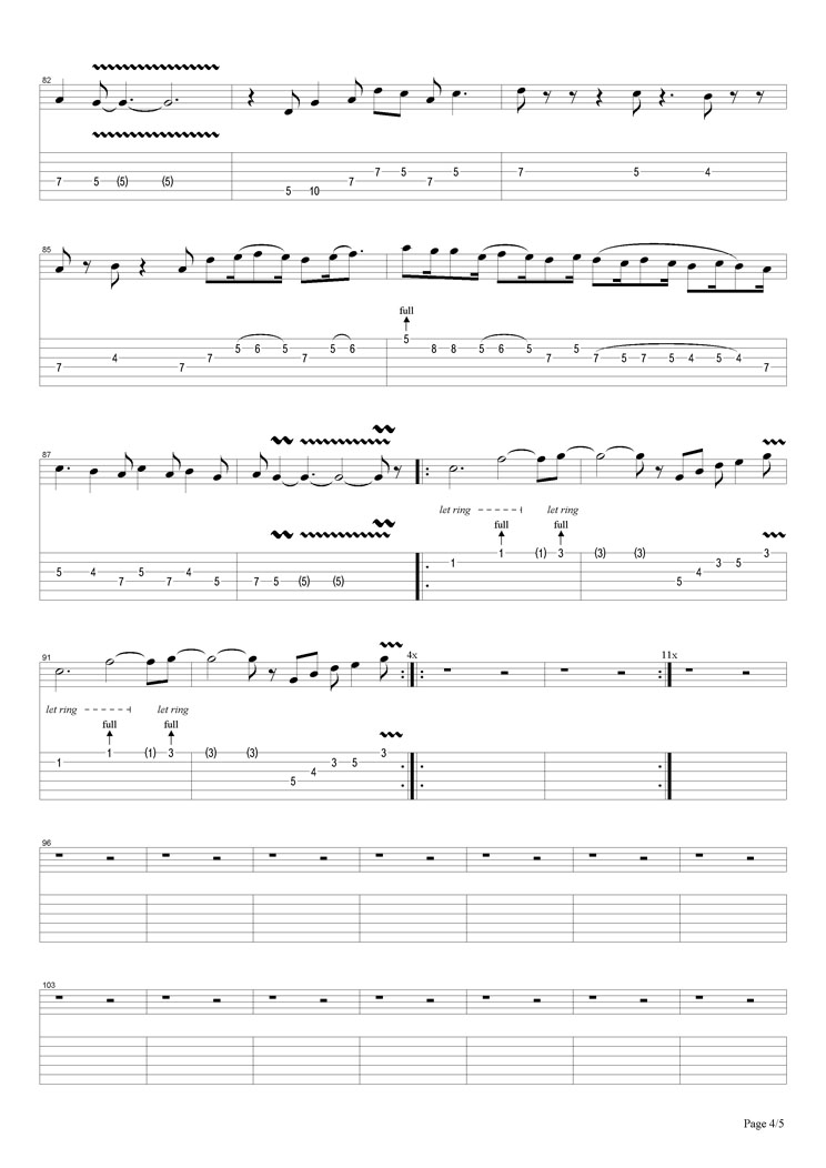 Fool In The Rain吉他谱_LedZeppelin_FoolInTheRain指弹谱原调六线_网络转载_调_FoolInTheRain 