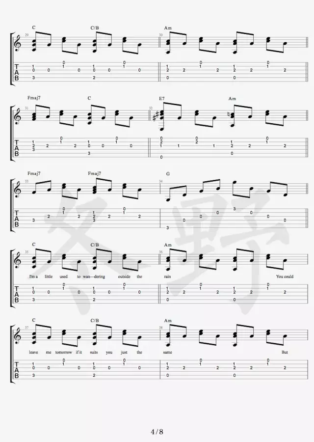 Free Loop吉他谱_DanielPowter_FreeLoop_冬野吉他