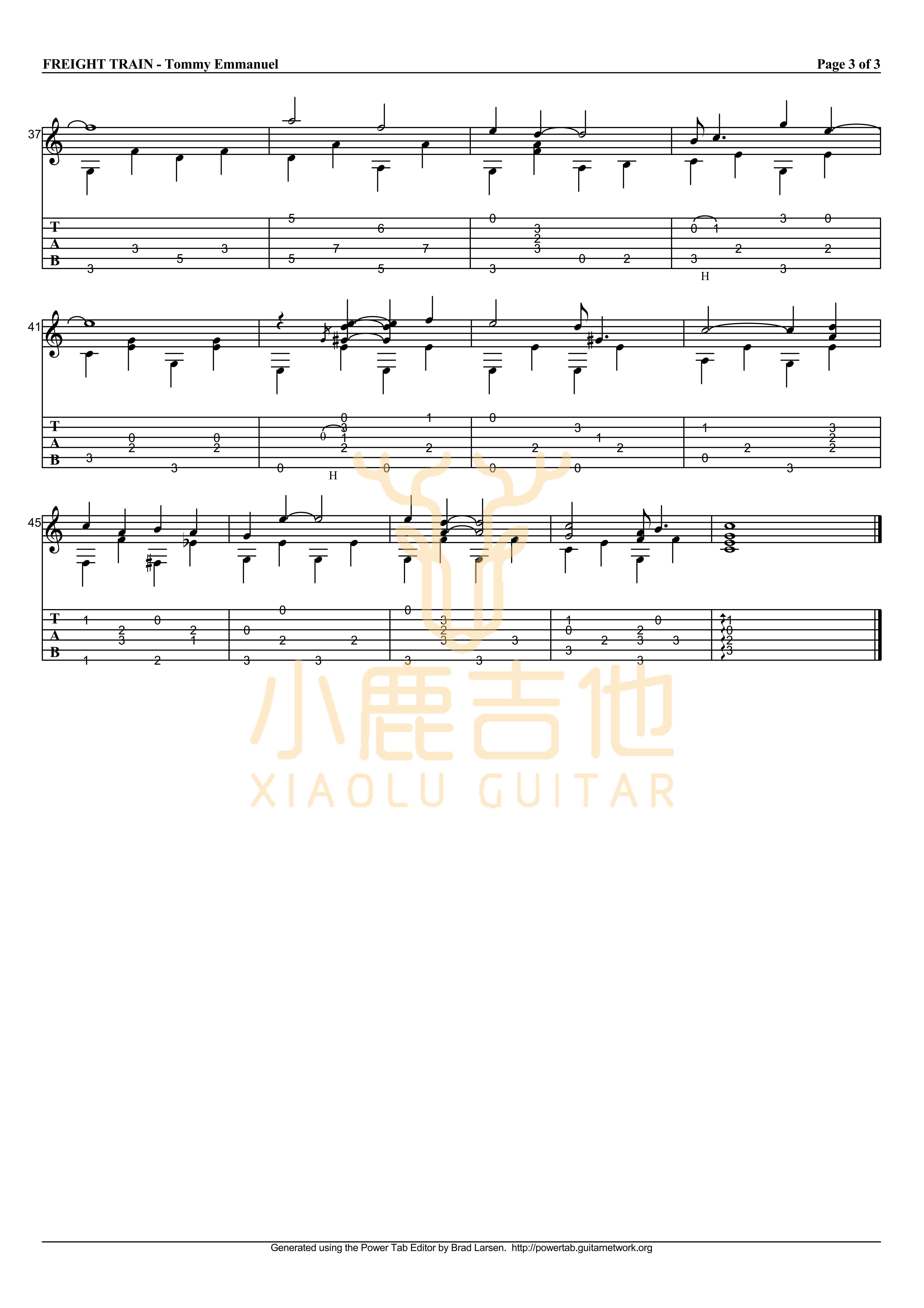 Freight Train吉他谱_TommyEmmanuel_FreightTrain_小鹿吉他