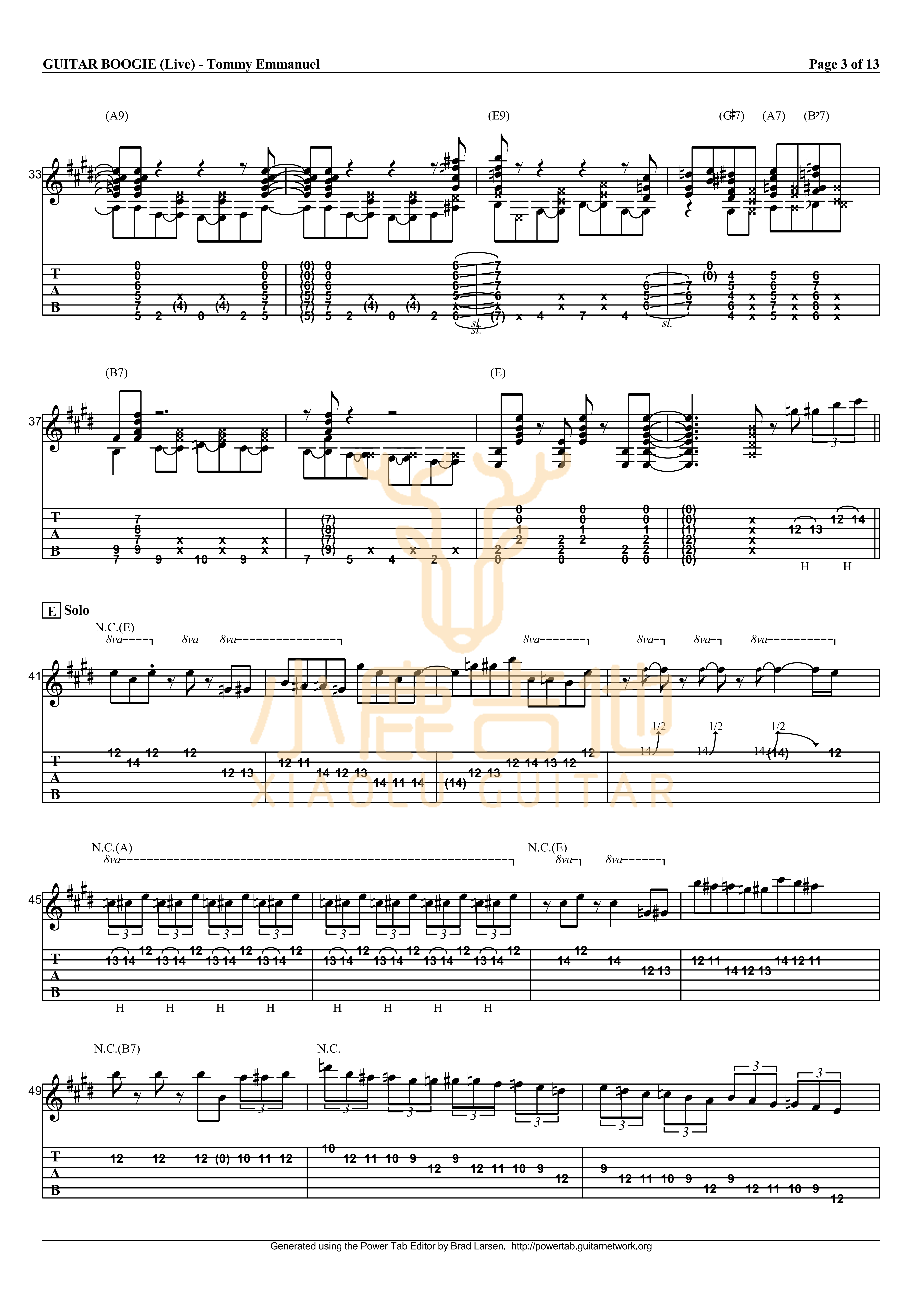 Guitar Boogie吉他谱_TommyEmmanuel_GuitarBoogie_小鹿吉他
