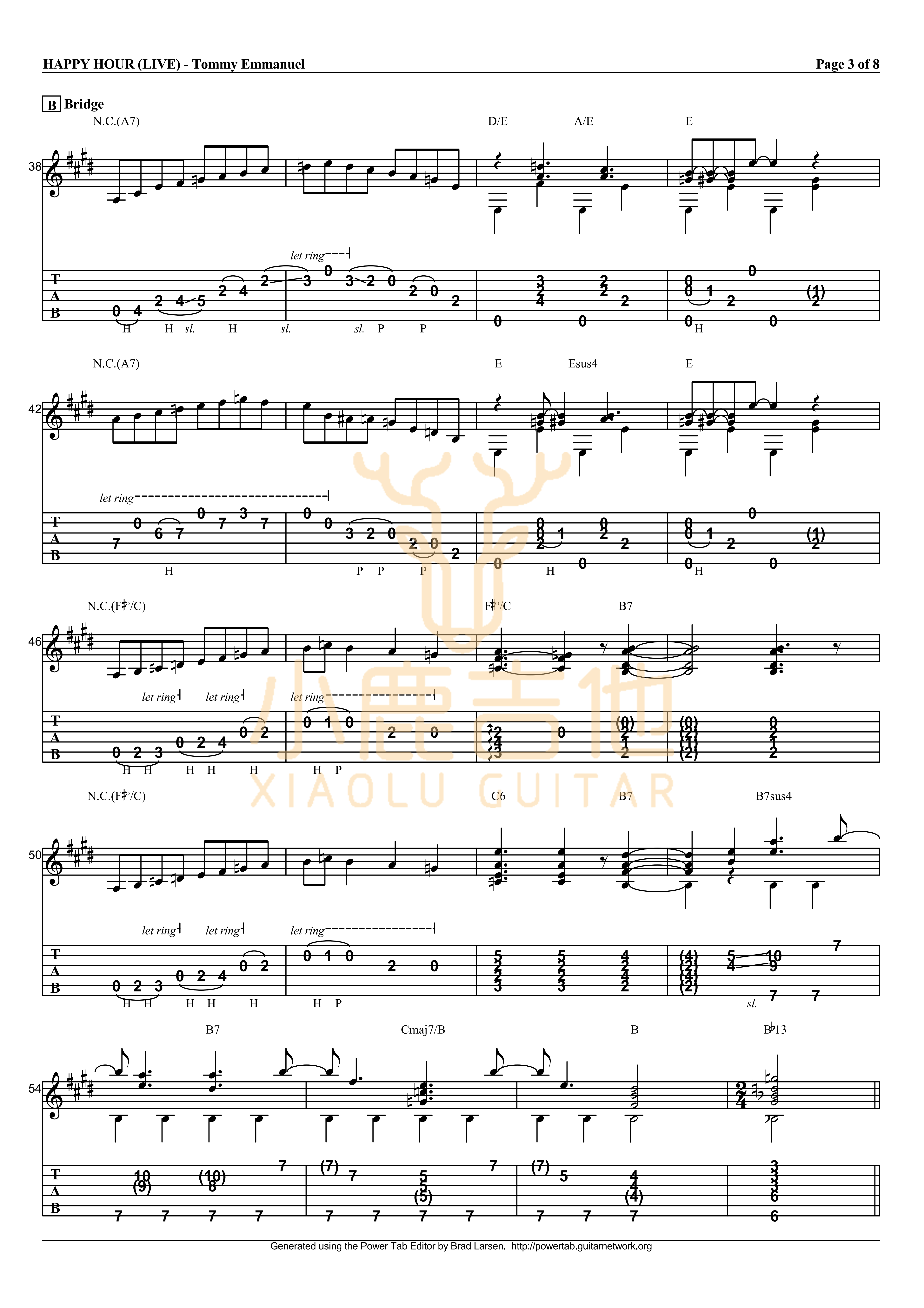 Happy Hour(live)吉他谱_TommyEmmanuel_HappyHour_小鹿吉他 