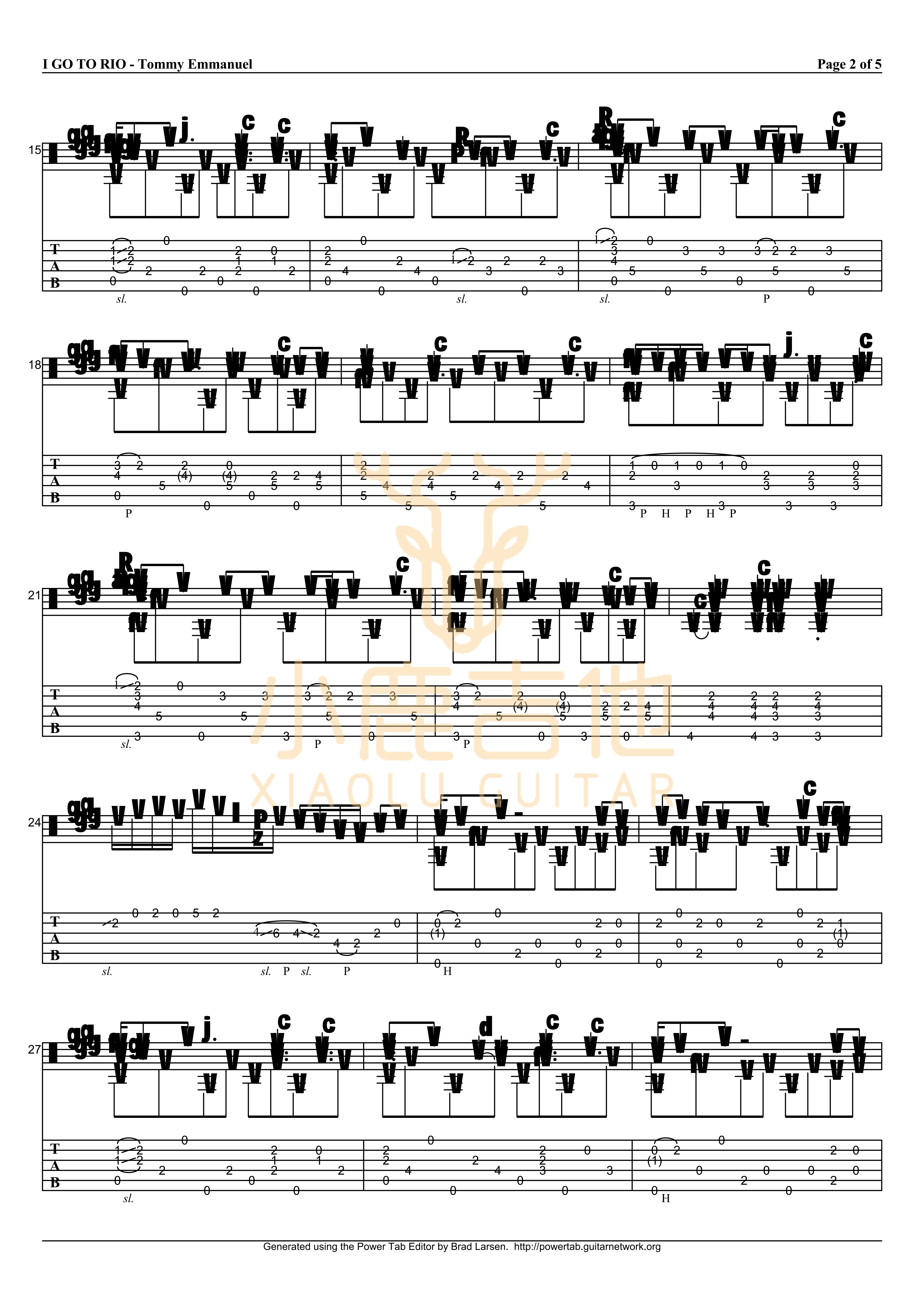 I Go To Rio吉他谱_TommyEmmanuel_IGoToRio_小鹿吉他 