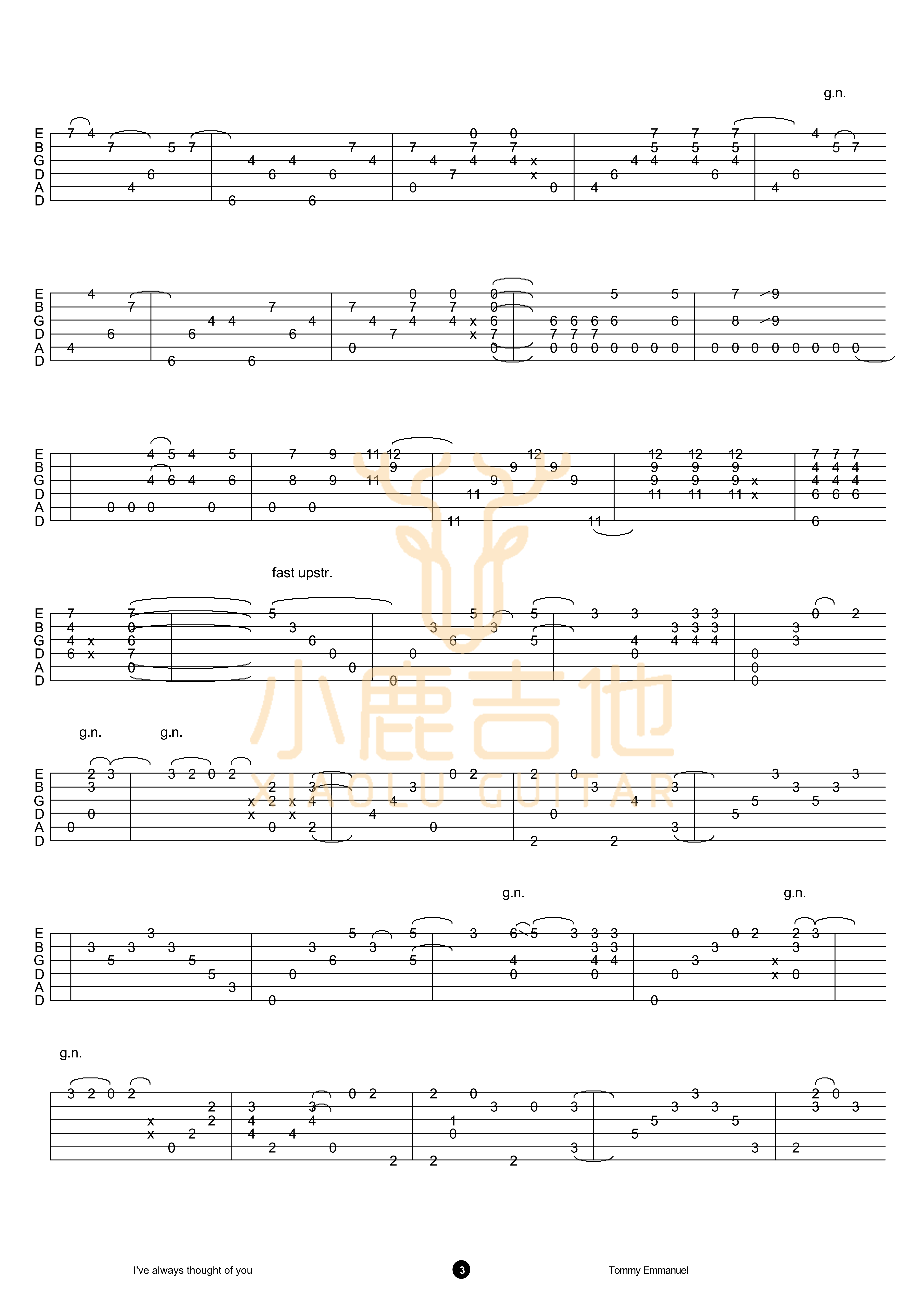 I Have Always Thought Of You吉他谱_TommyEmmanuel_IHaveAlwaysThoughtOf_小鹿吉他