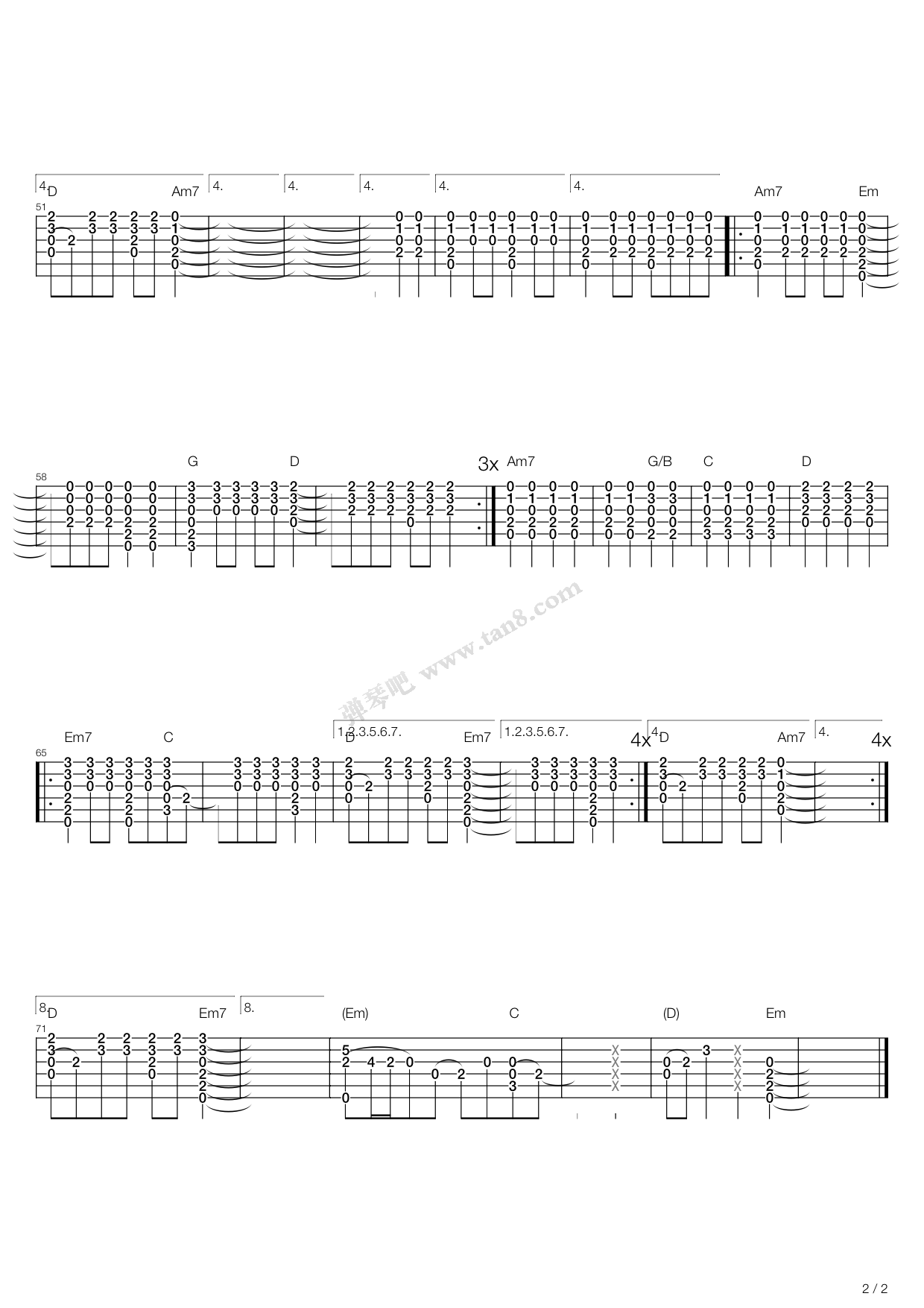 I See Fire吉他谱_EdSheeran_ISeeFire吉他指弹谱C调_弹琴吧编_弹琴吧_调_ISeeFire