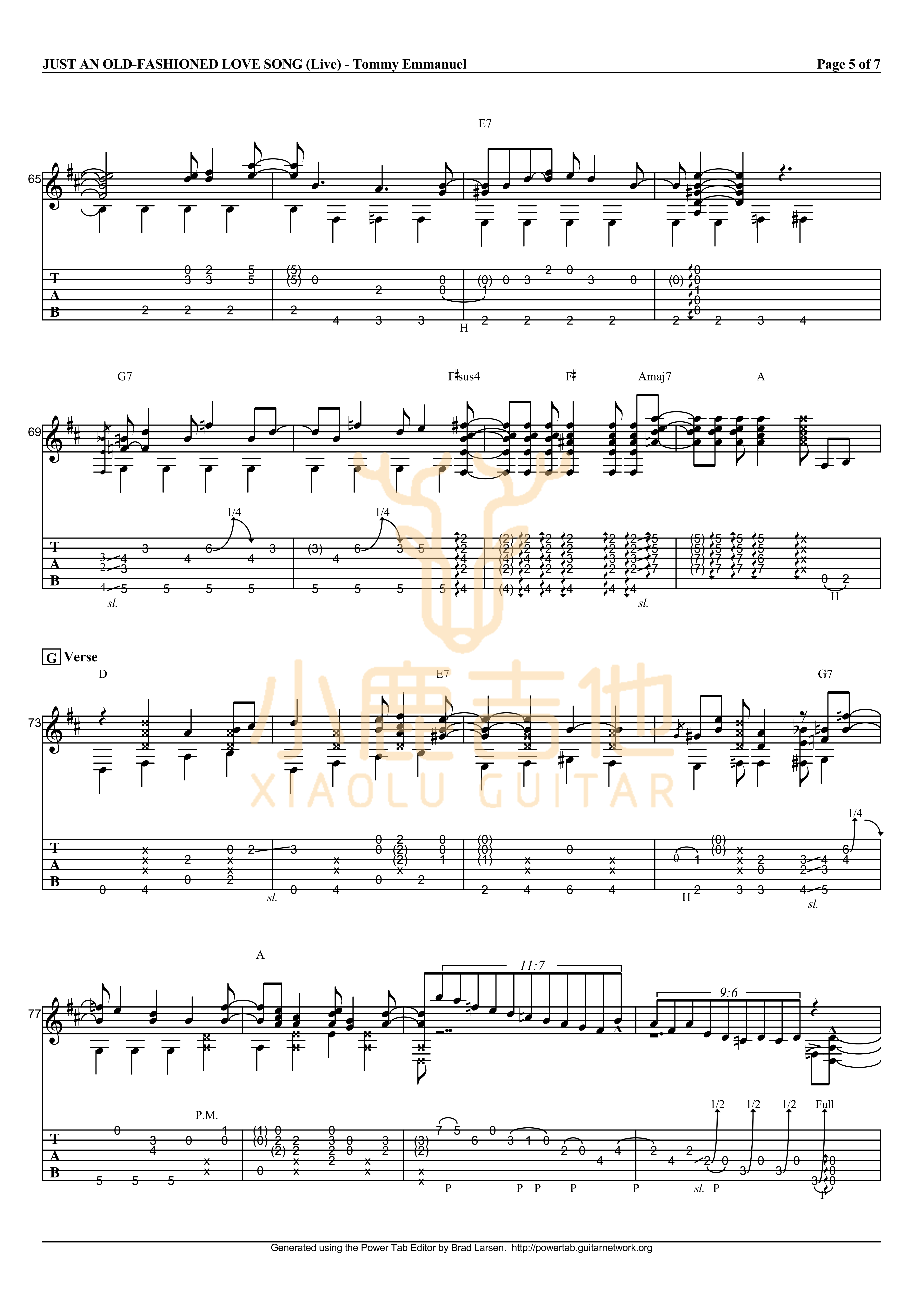 Just An Old吉他谱_TommyEmmanuel_JustAnOld-FashionedL_小鹿吉他