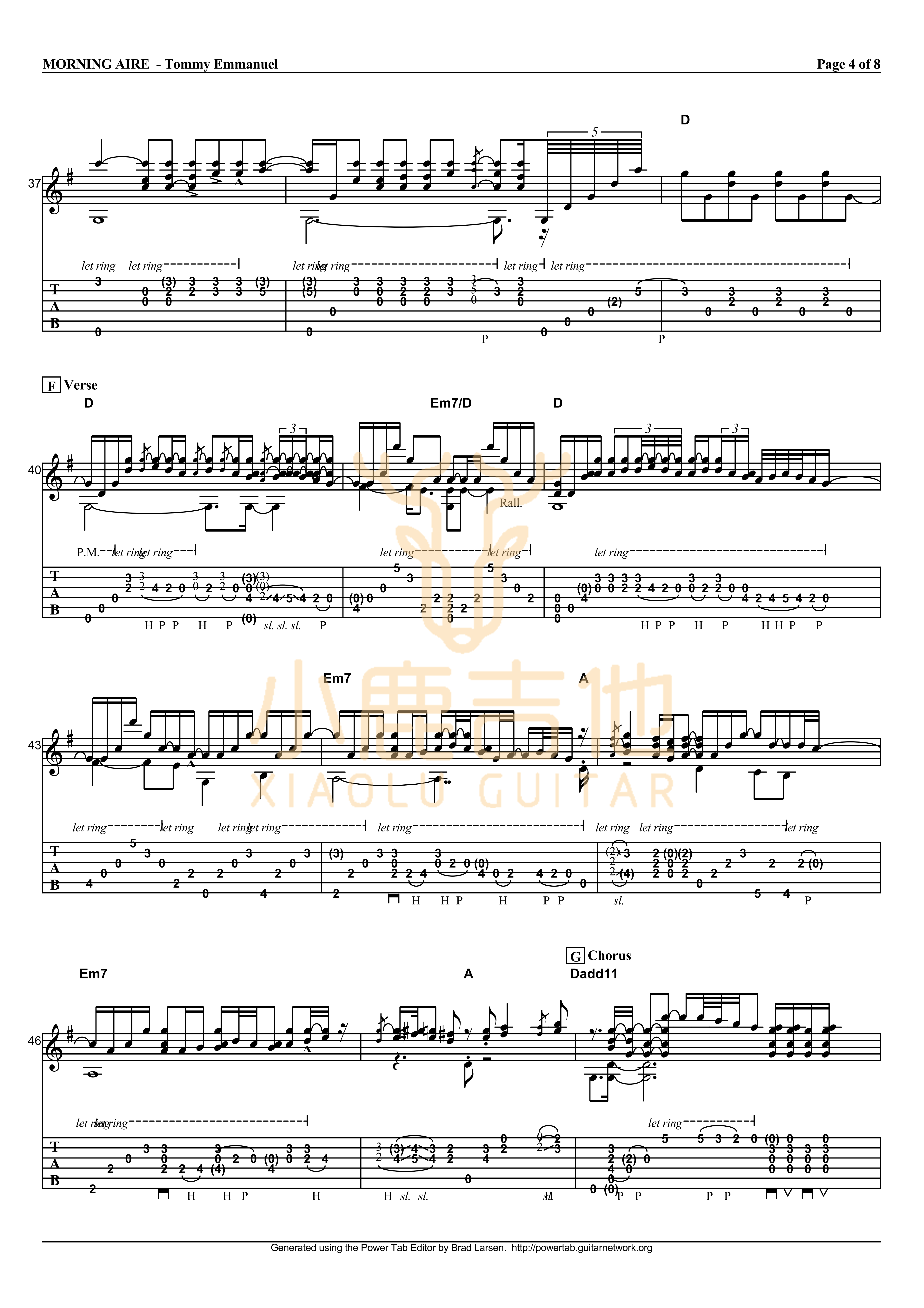 Morning Aire吉他谱_TommyEmmanuel_MorningAire_小鹿吉他