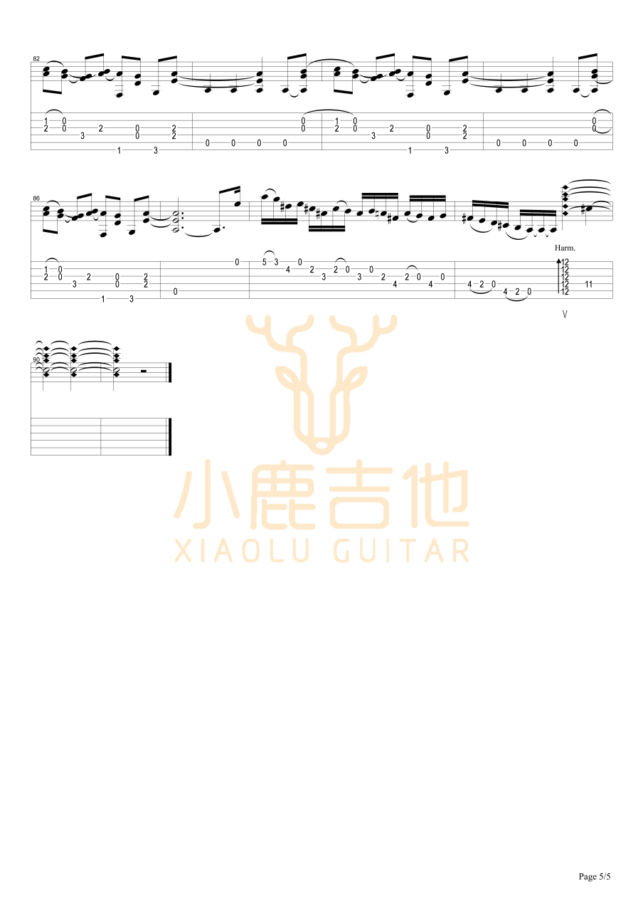 Old Town吉他谱_Old-Town_Tommy_小鹿吉他