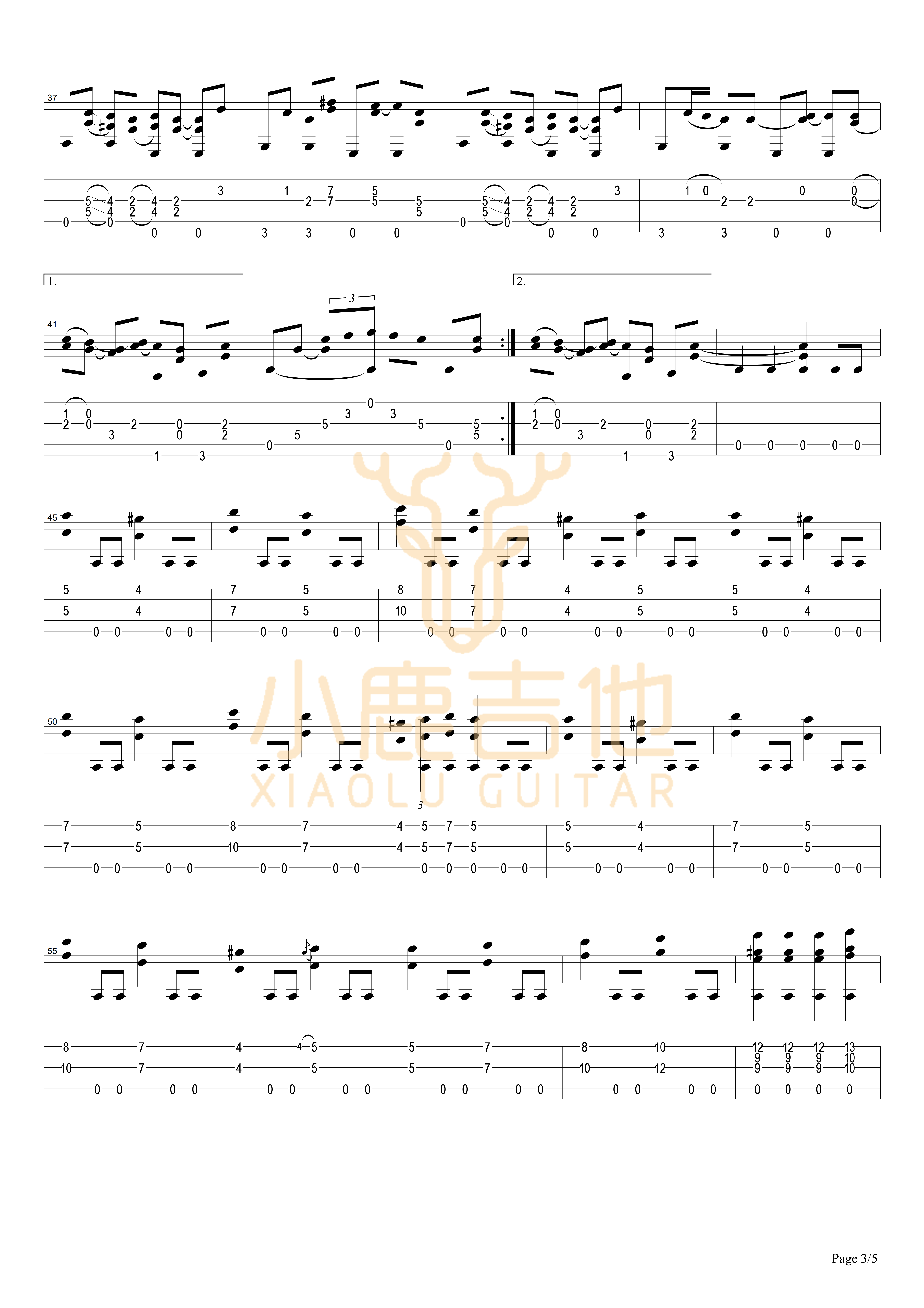 Old Town吉他谱_TommyEmmanuel_OldTown_小鹿吉他