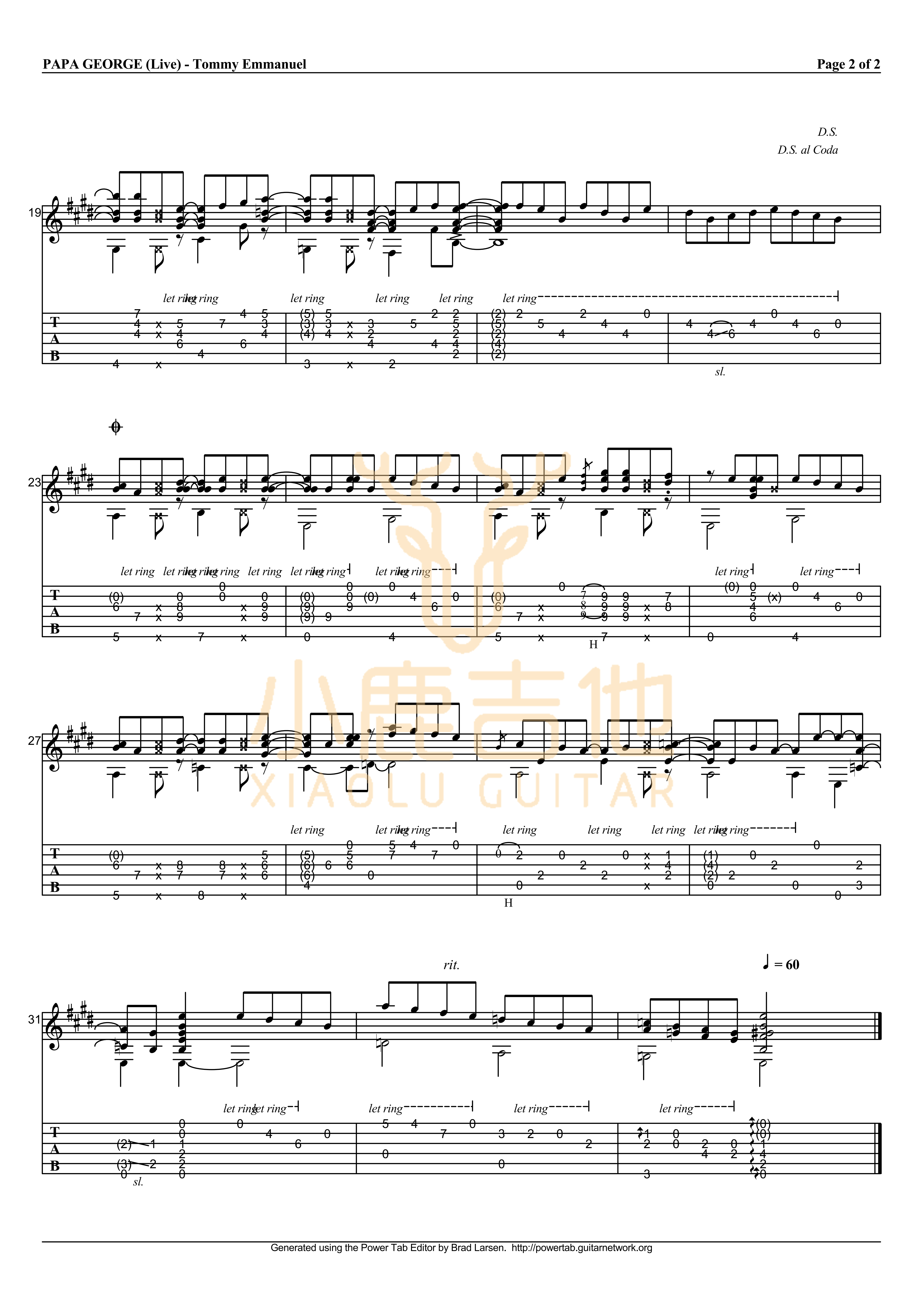 Papa george吉他谱_TommyEmmanuel_Papageorge_小鹿吉他