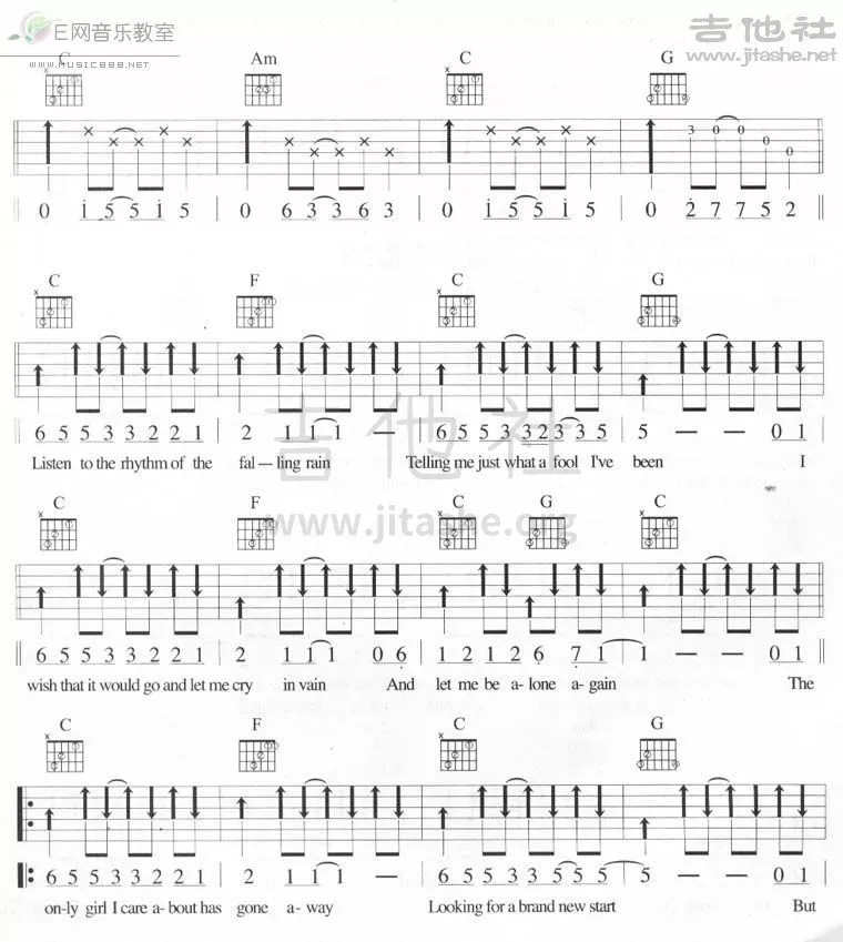 Rhythm of the rain吉他谱_TheCascades_Rhythmoftherain_吉他社_C调