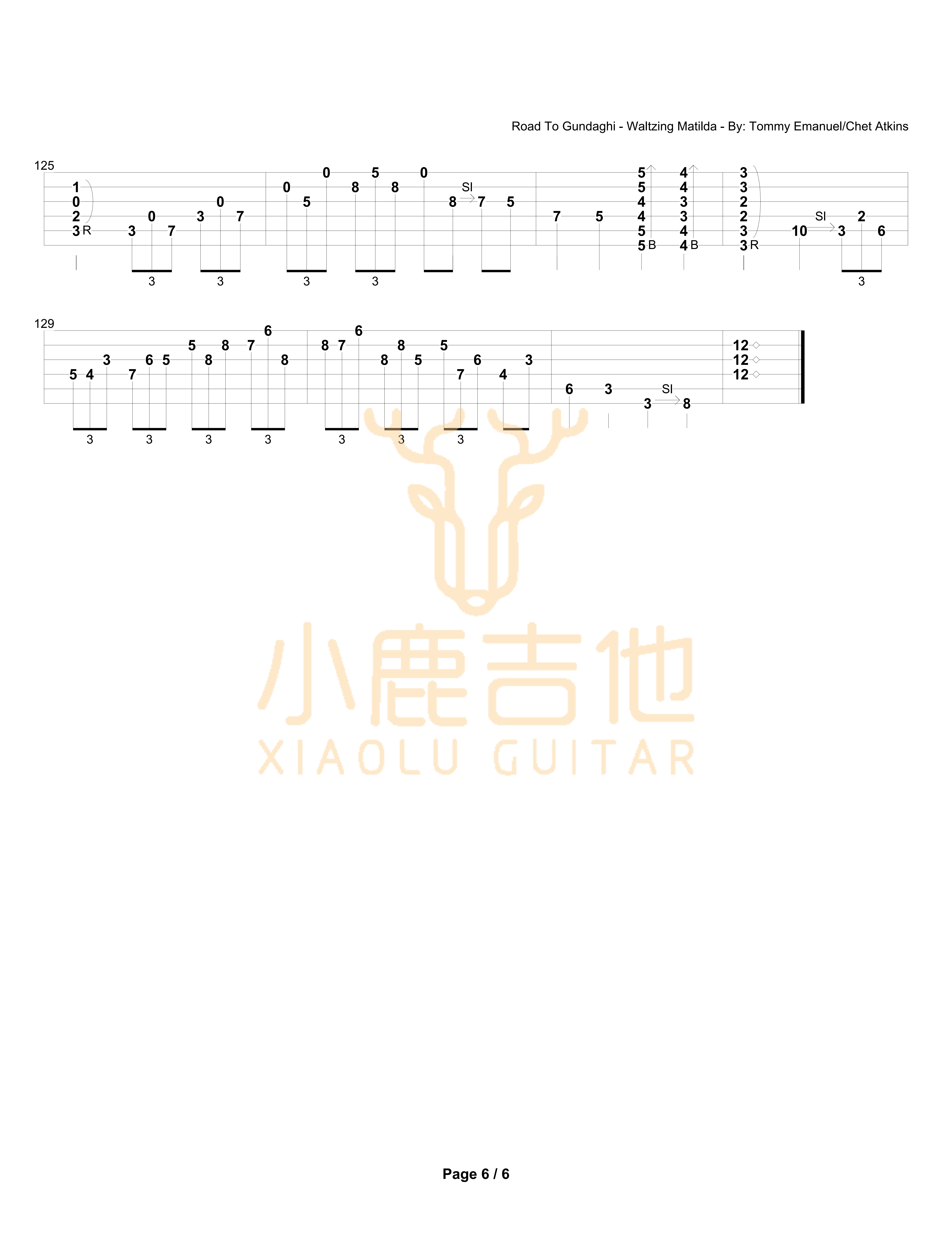 Road To Gundaghi-Waltzing Matilda吉他谱_TommyEmmanuel_RoadToGundaghi-Waltz_小鹿吉他 