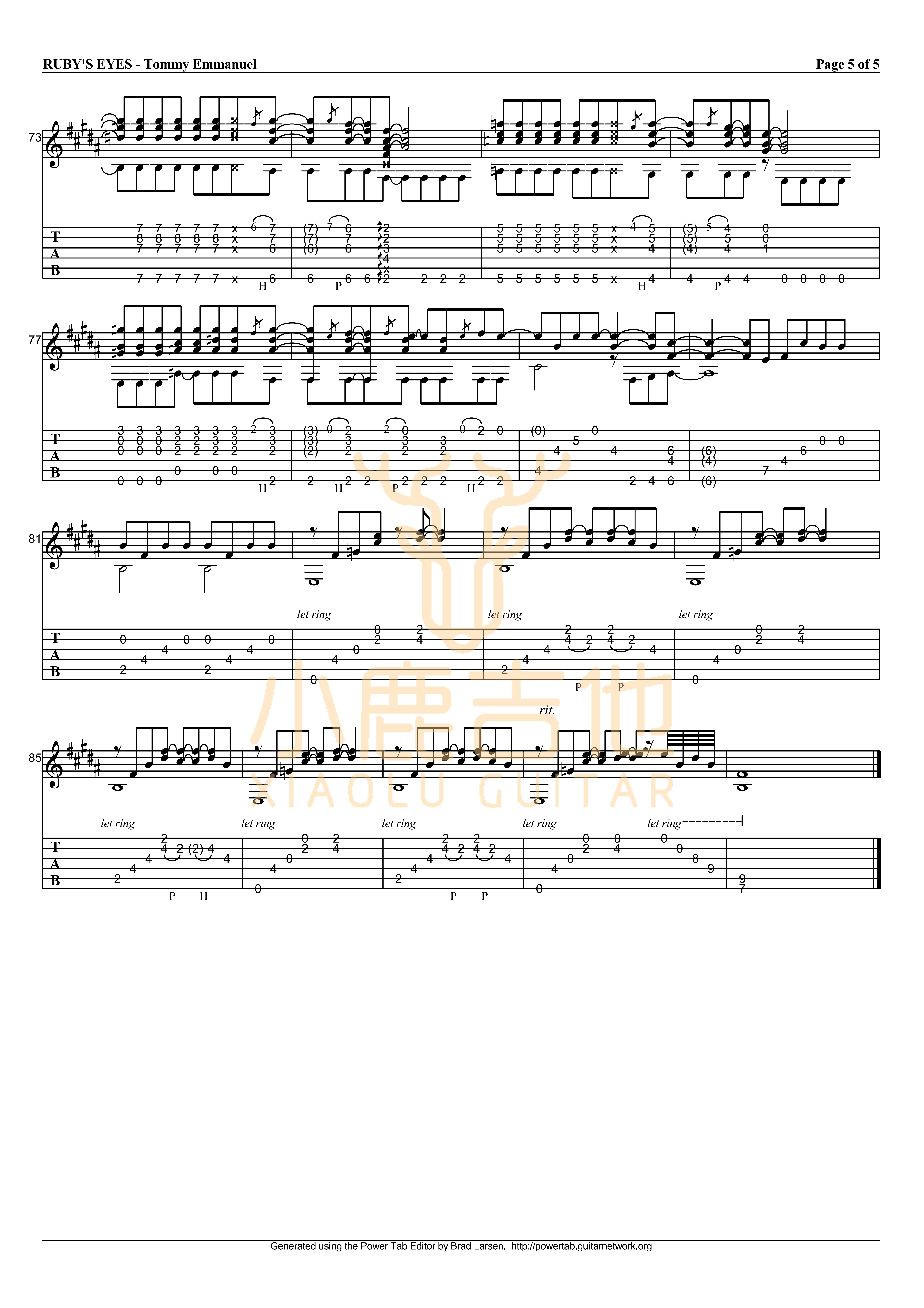 Rubys eyes吉他谱_Rubys-eyes_Tommy-Emmanuel_小鹿吉他 