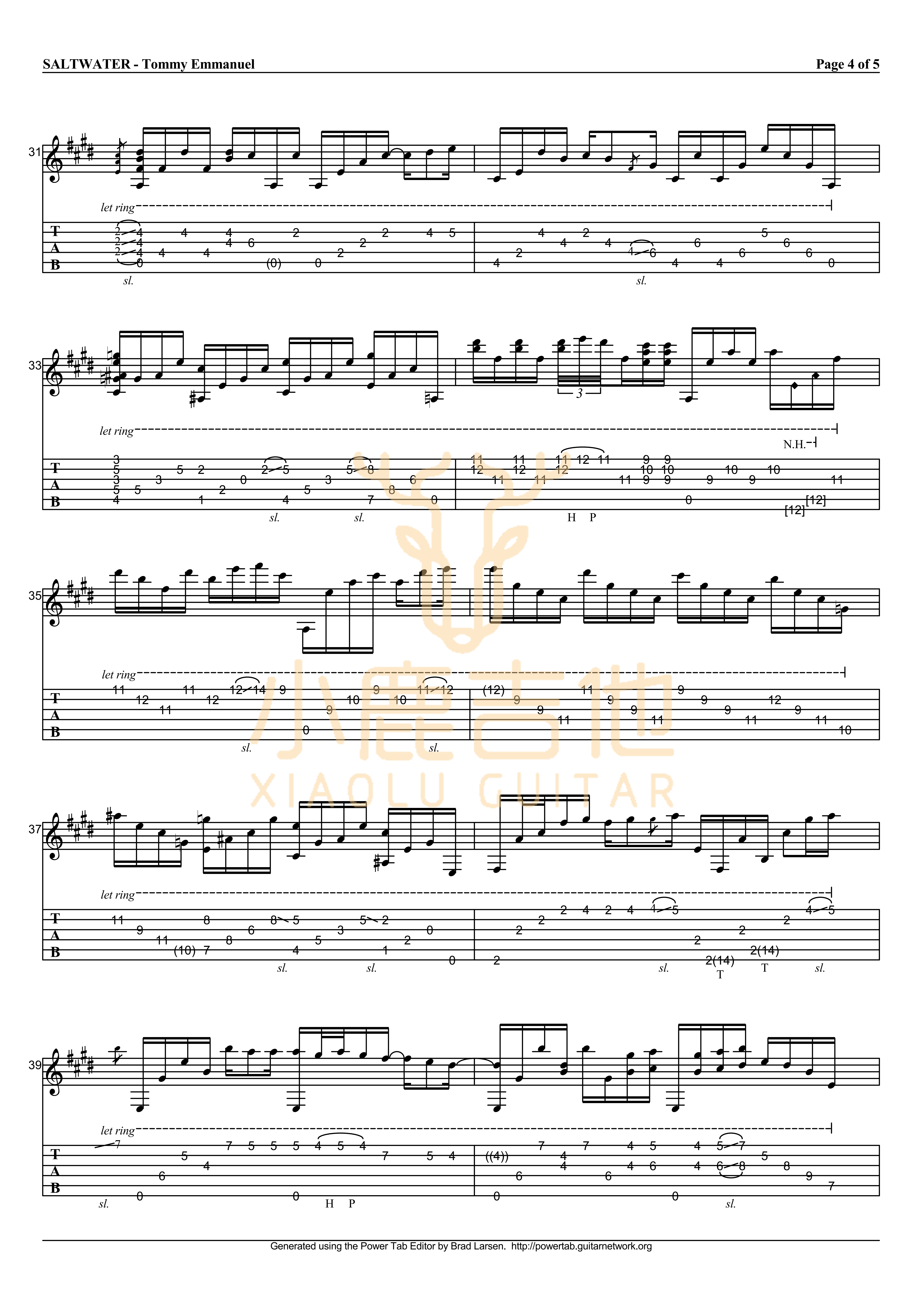 Saltwater吉他谱_TommyEmmanuel_Saltwater-_小鹿吉他 