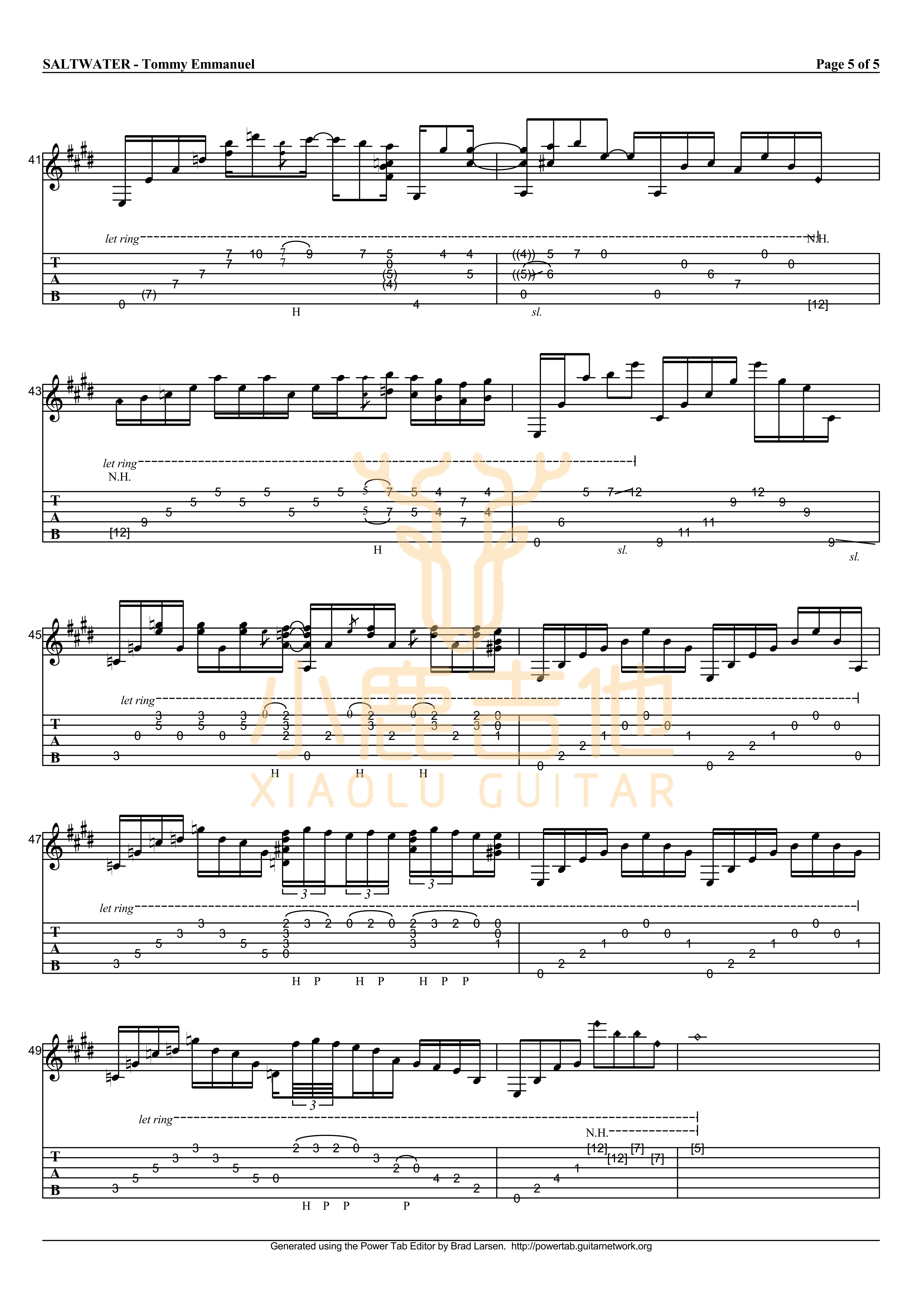 Saltwater吉他谱_TommyEmmanuel_Saltwater-_小鹿吉他 