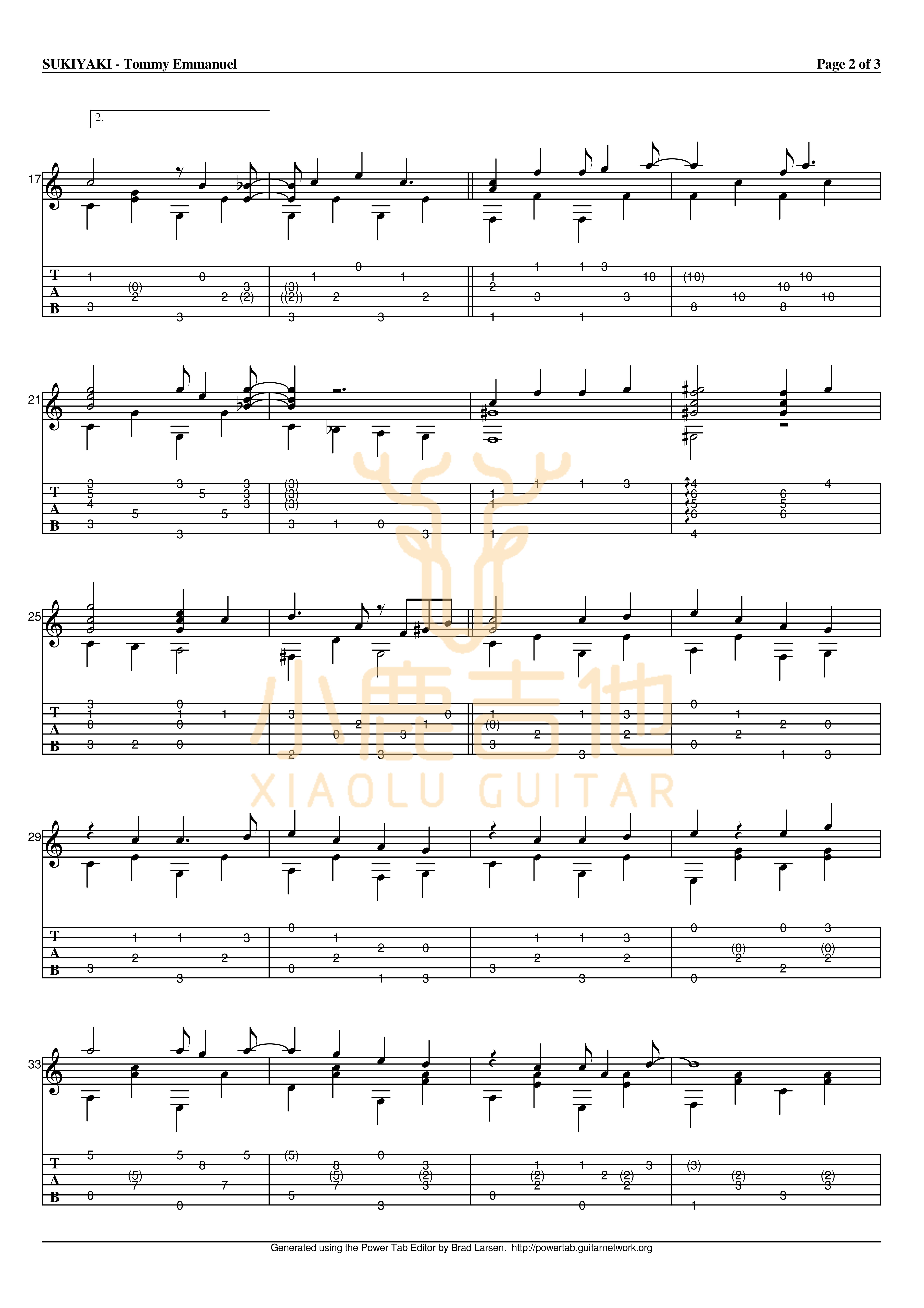 Sukiyaki吉他谱_TommyEmmanuel_小鹿吉他