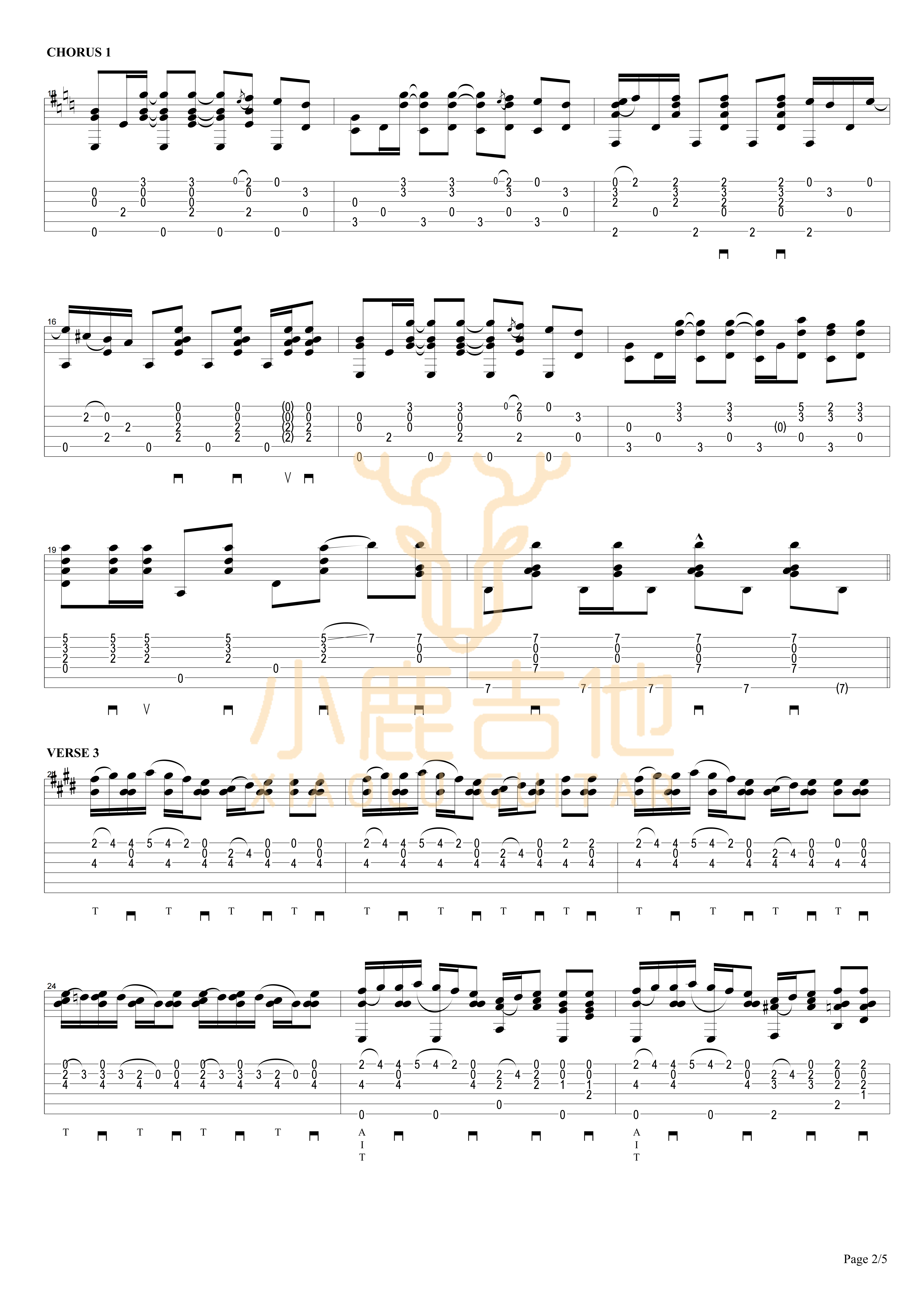 THE JOLLY SWAGMAN吉他谱_TommyEmmanuel_THEJOLLYSWAGMAN-_小鹿吉他