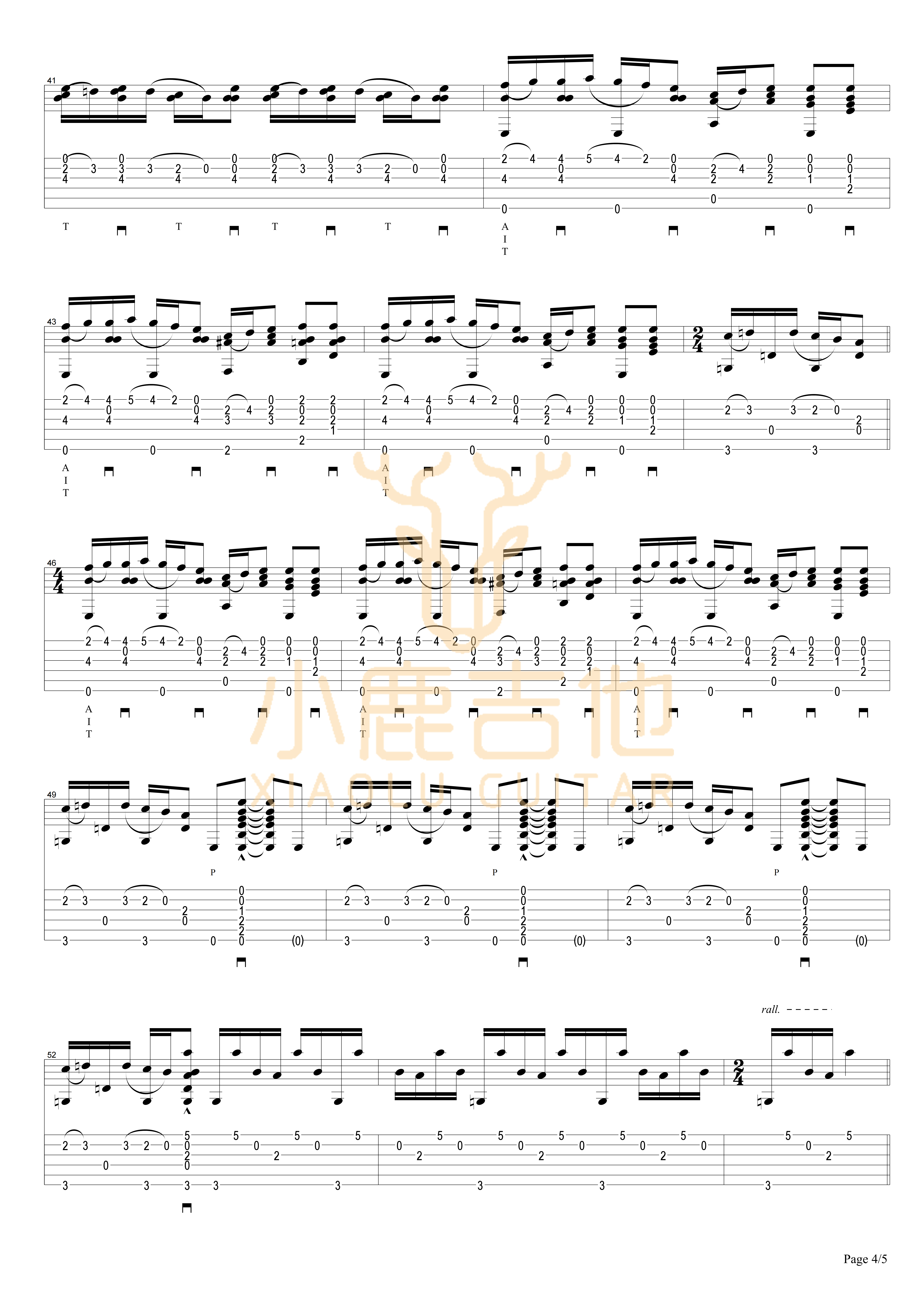 THE JOLLY SWAGMAN吉他谱_TommyEmmanuel_THEJOLLYSWAGMAN-_小鹿吉他