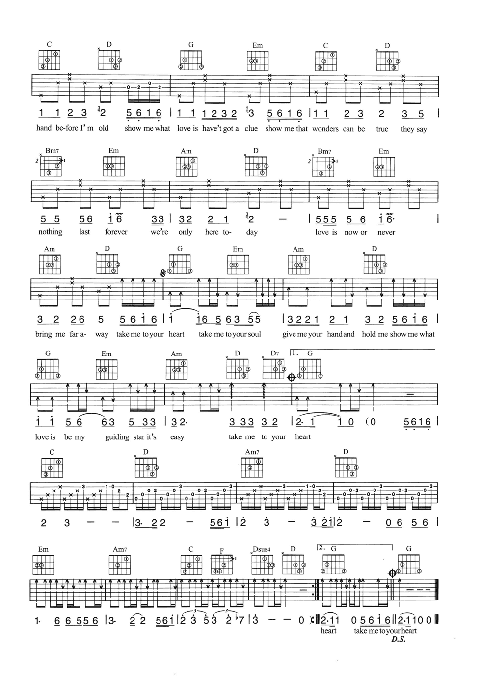 Take Me To Your Heart吉他谱_MichaelLearnsToRoc_TakeMeToYourHeart_网络转载_G调 