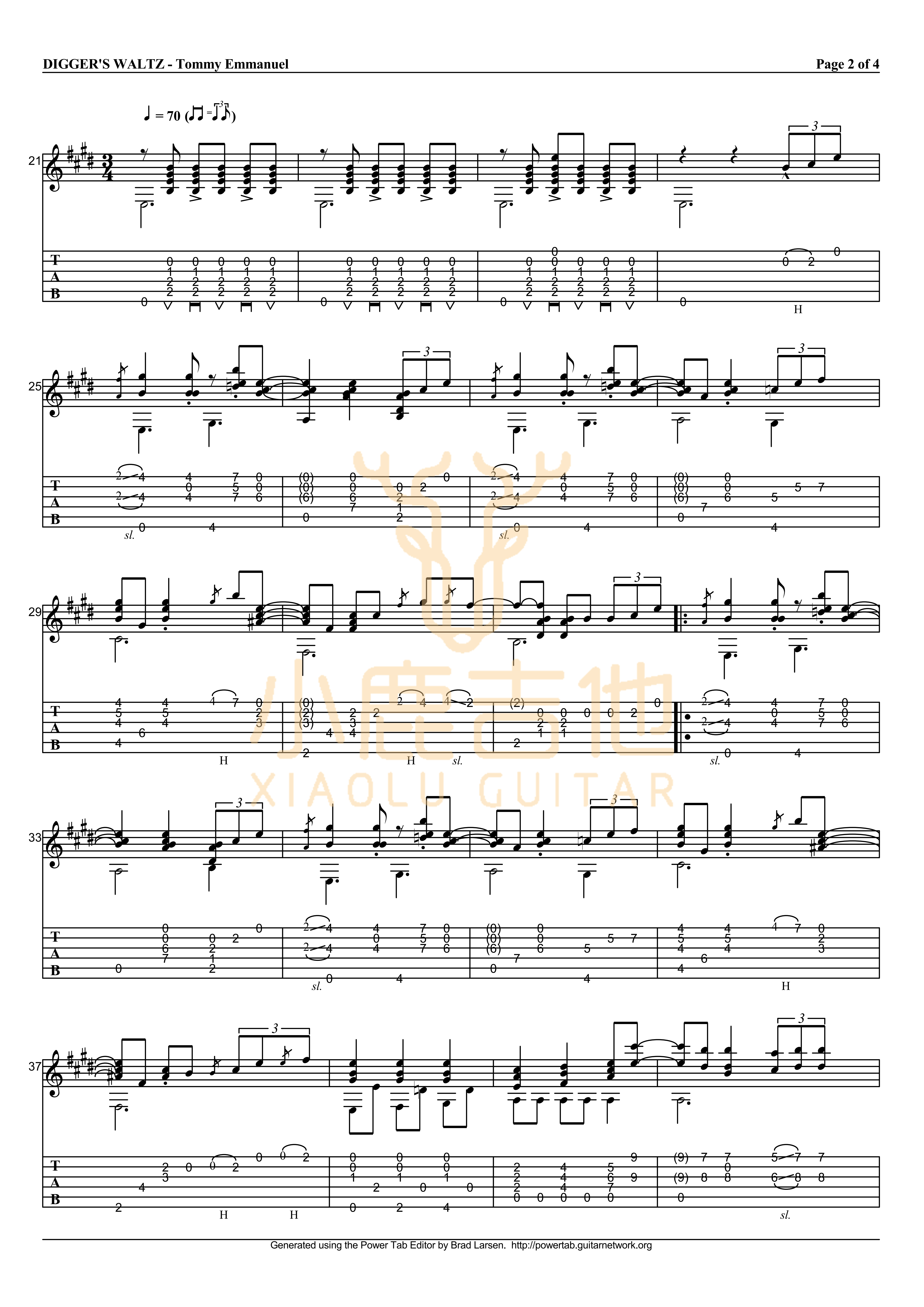 The Diggers Waltz吉他谱_TommyEmmanuel_TheDiggersWaltz_小鹿吉他