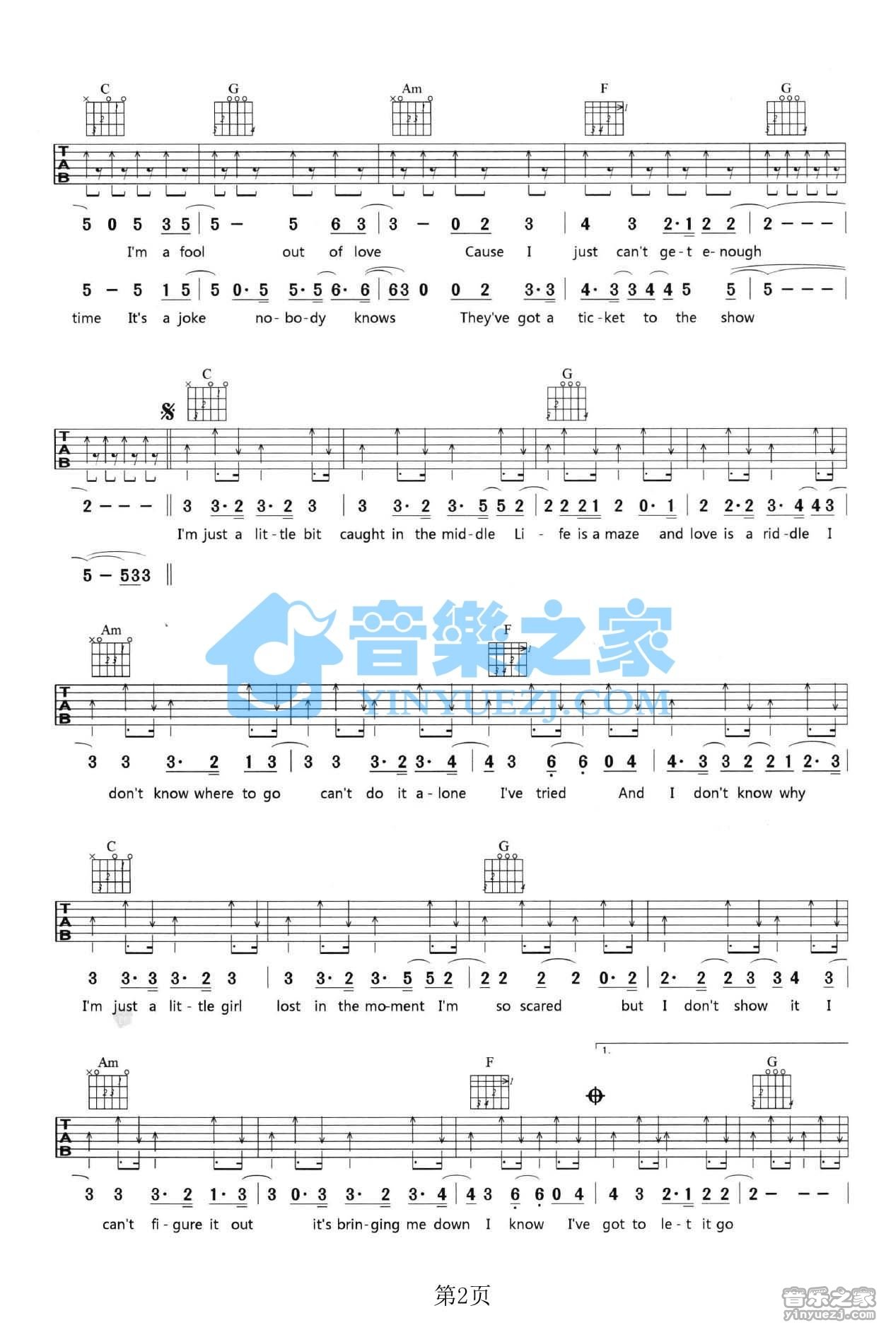 The Show吉他谱_Lenka_TheShow_音乐之家_C调 