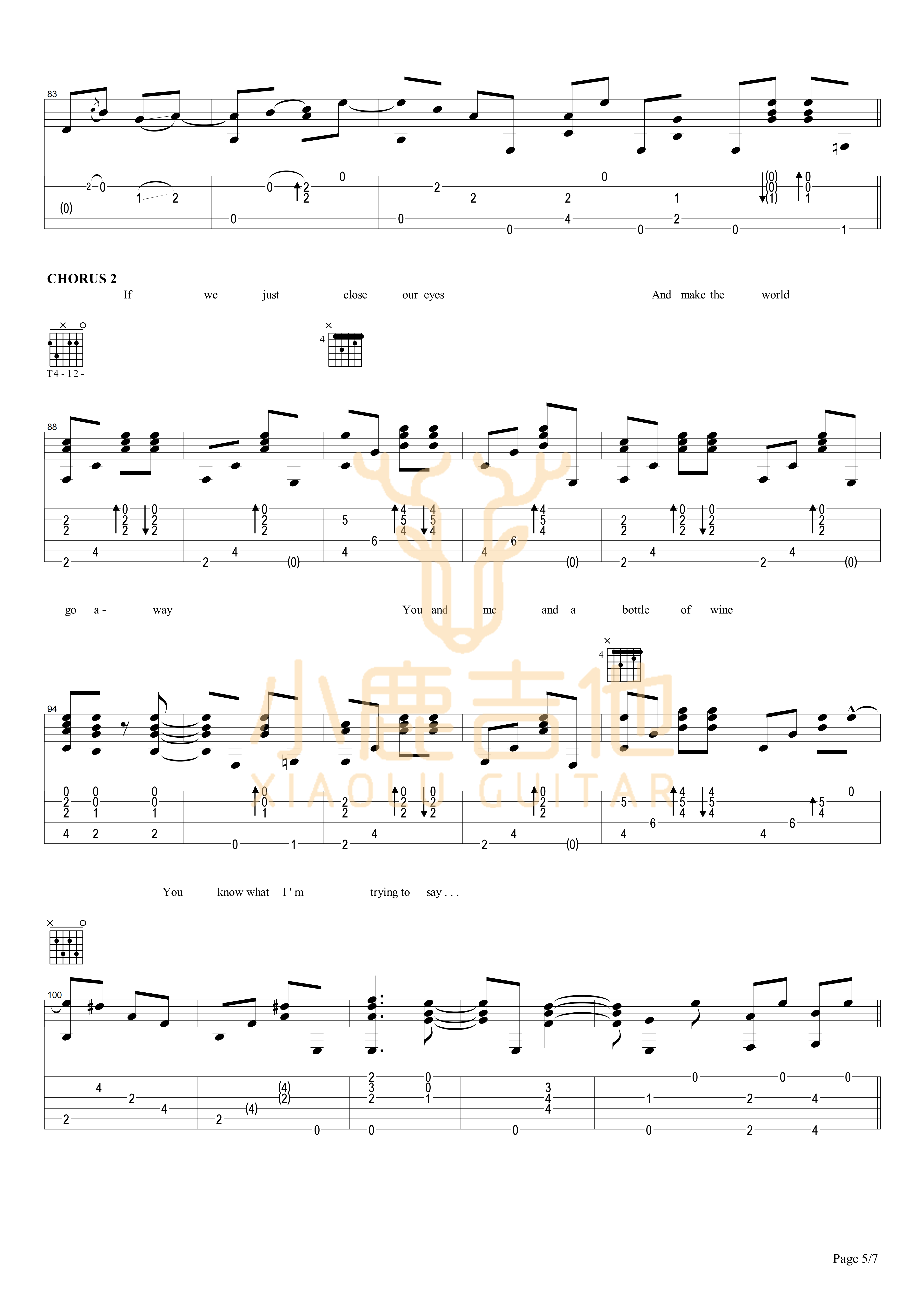 Together Alone吉他谱_TommyEmmanuel_TogetherAlone_小鹿吉他