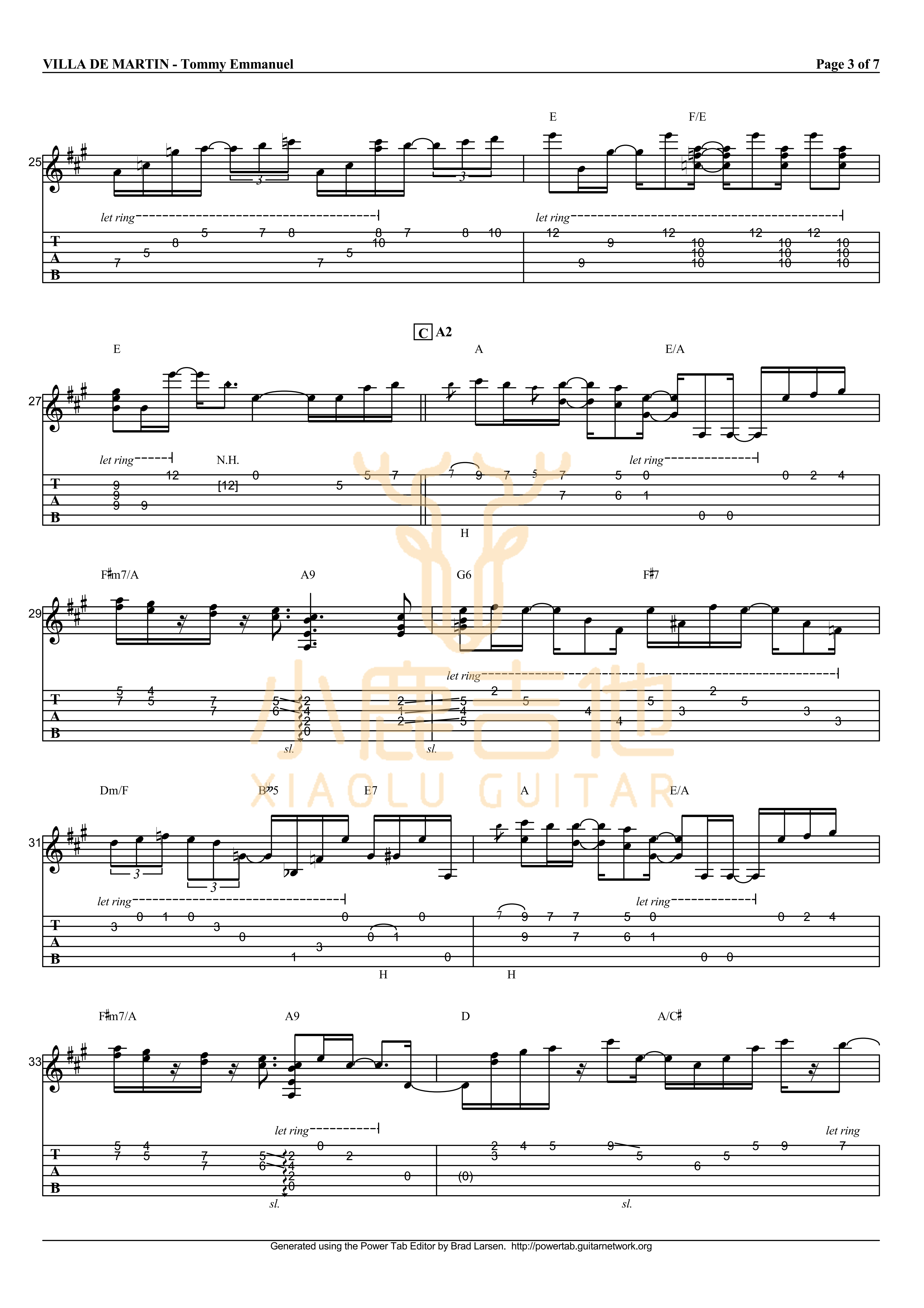 Villa de Martin吉他谱_TommyEmmanuel_VilladeMartin_小鹿吉他