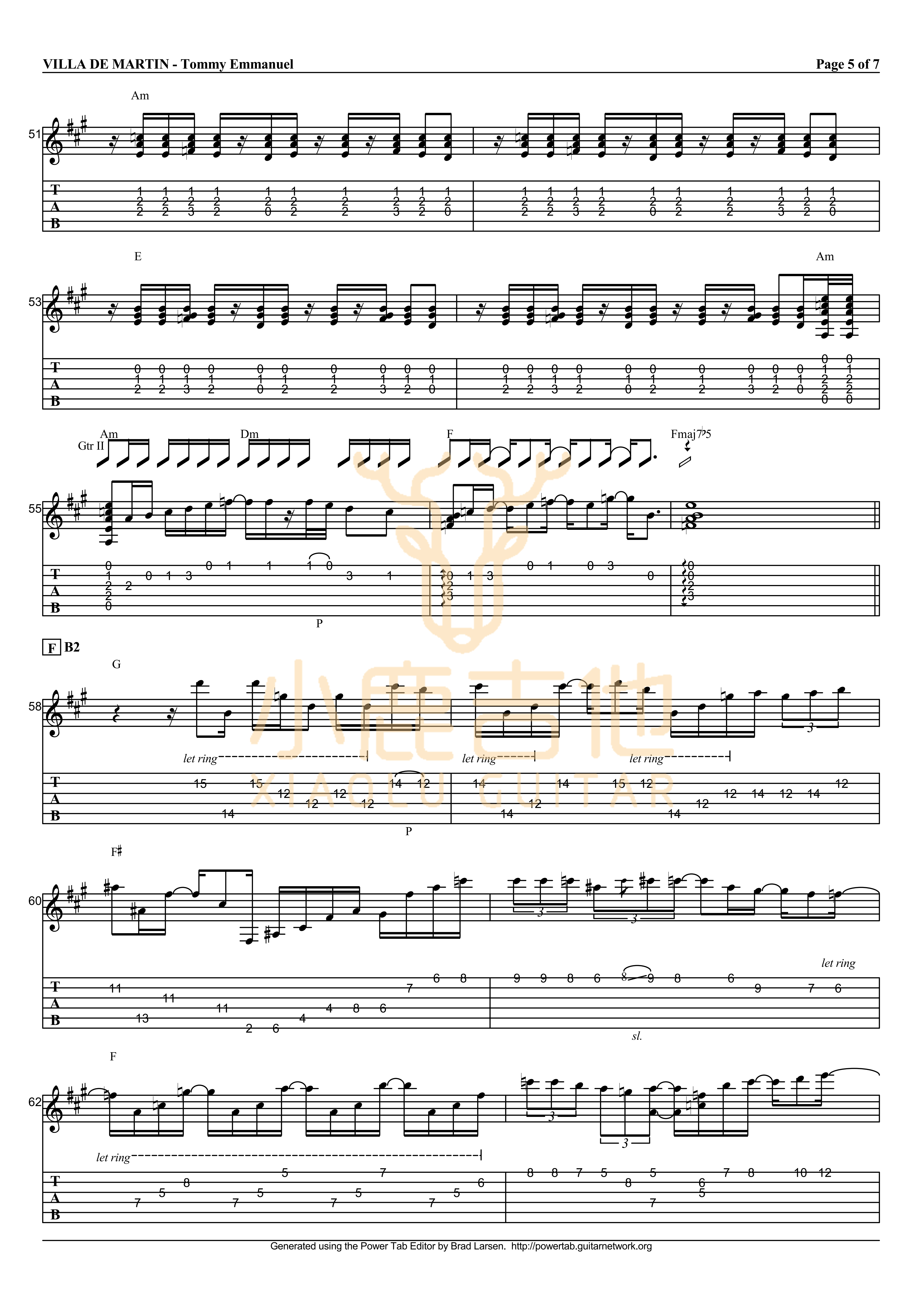 Villa de Martin吉他谱_TommyEmmanuel_VilladeMartin_小鹿吉他