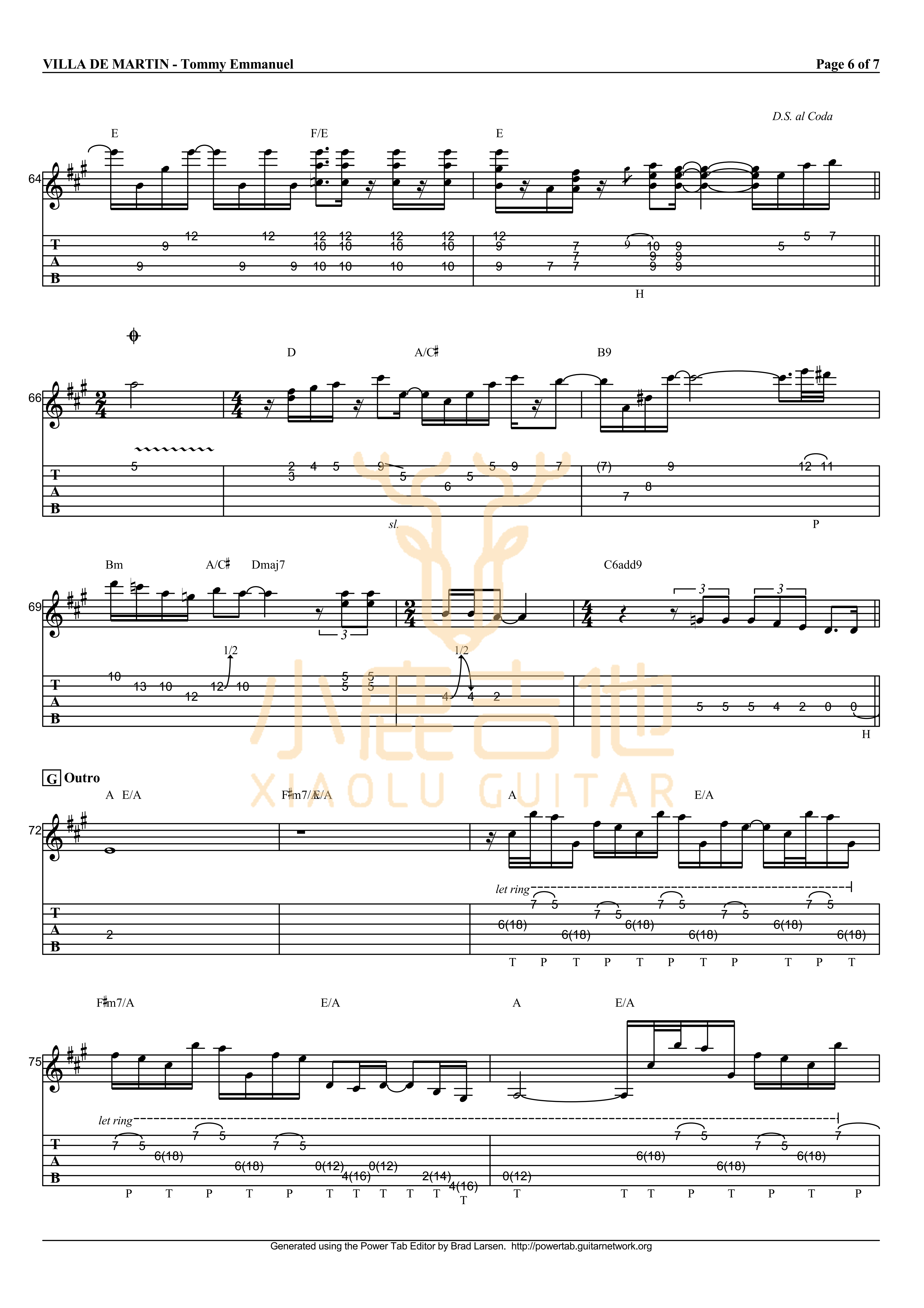Villa de Martin吉他谱_TommyEmmanuel_VilladeMartin_小鹿吉他