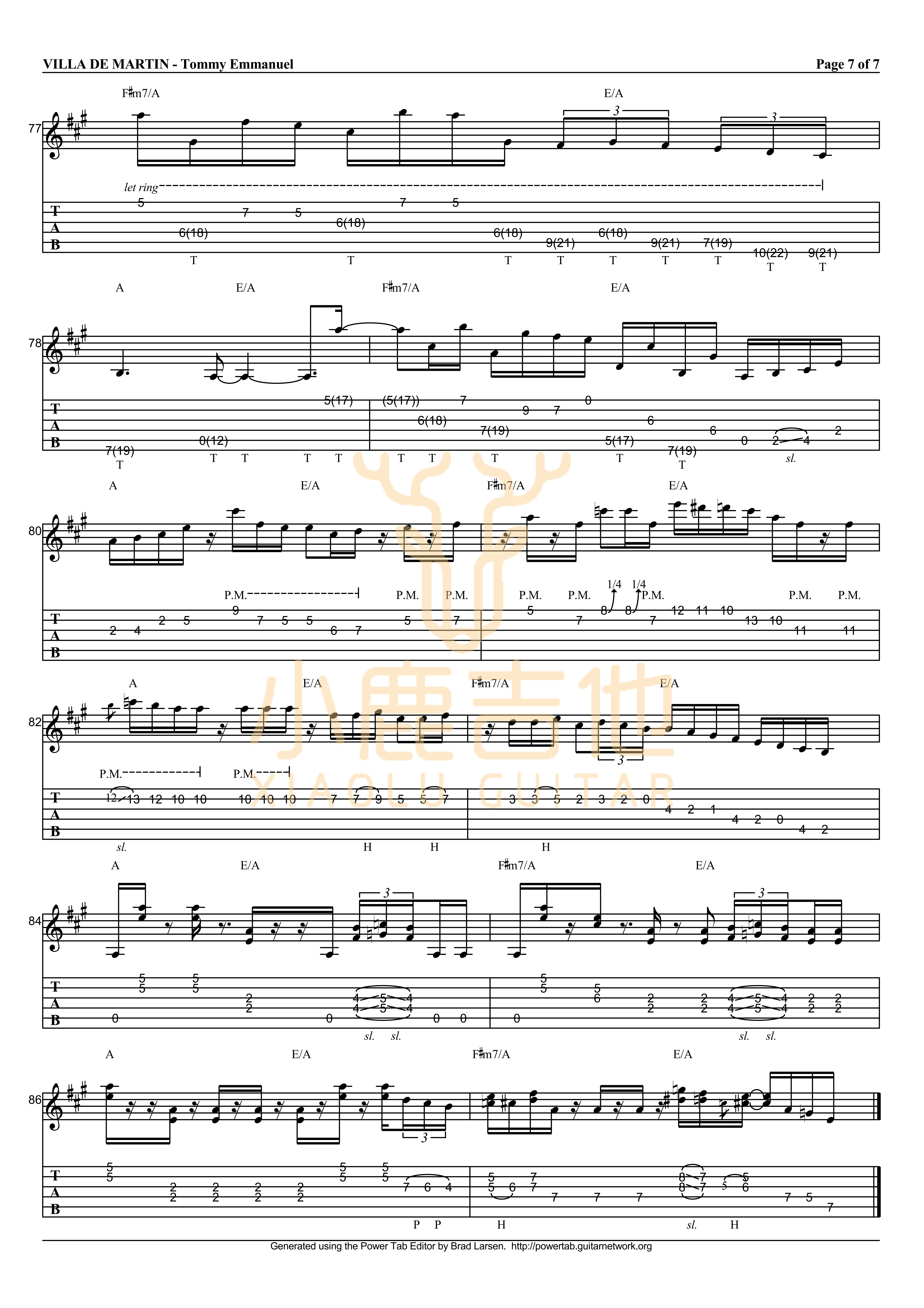 Villa de Martin吉他谱_TommyEmmanuel_VilladeMartin_小鹿吉他