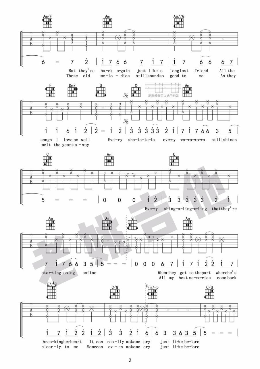 Yesterday Once More吉他谱_Yesterday-Once-More_carpenters 