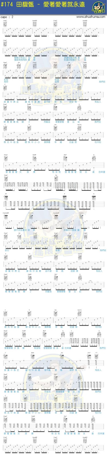 爱着爱着就永远吉他谱_田馥甄_网络转载_C调 