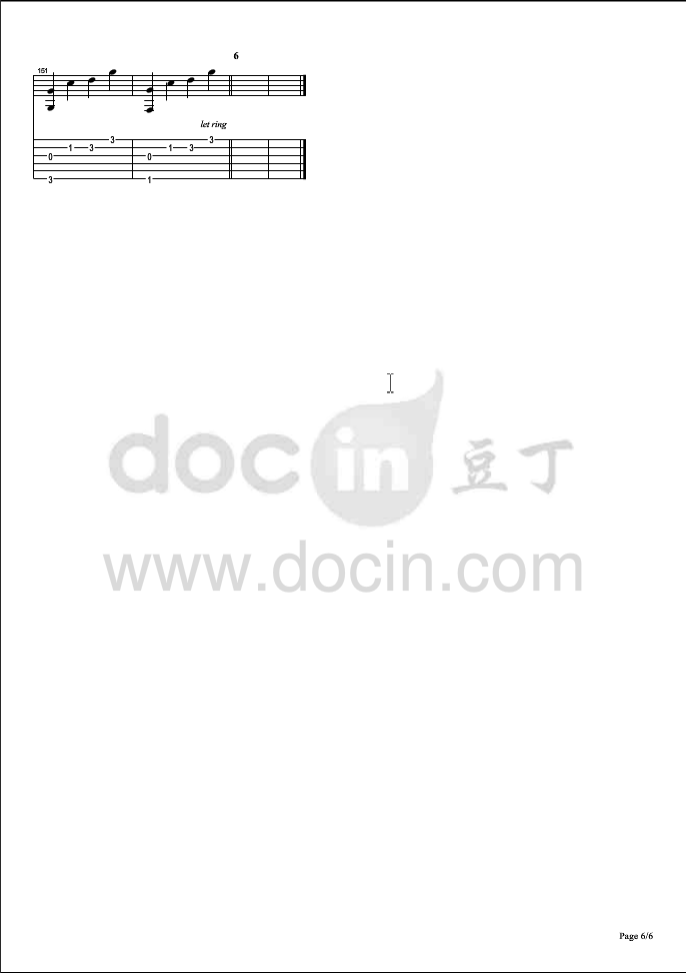 alice吉他谱_初音未来_alice吉他指弹谱原调_六线谱_初音未_网络转载_调_alice吉他