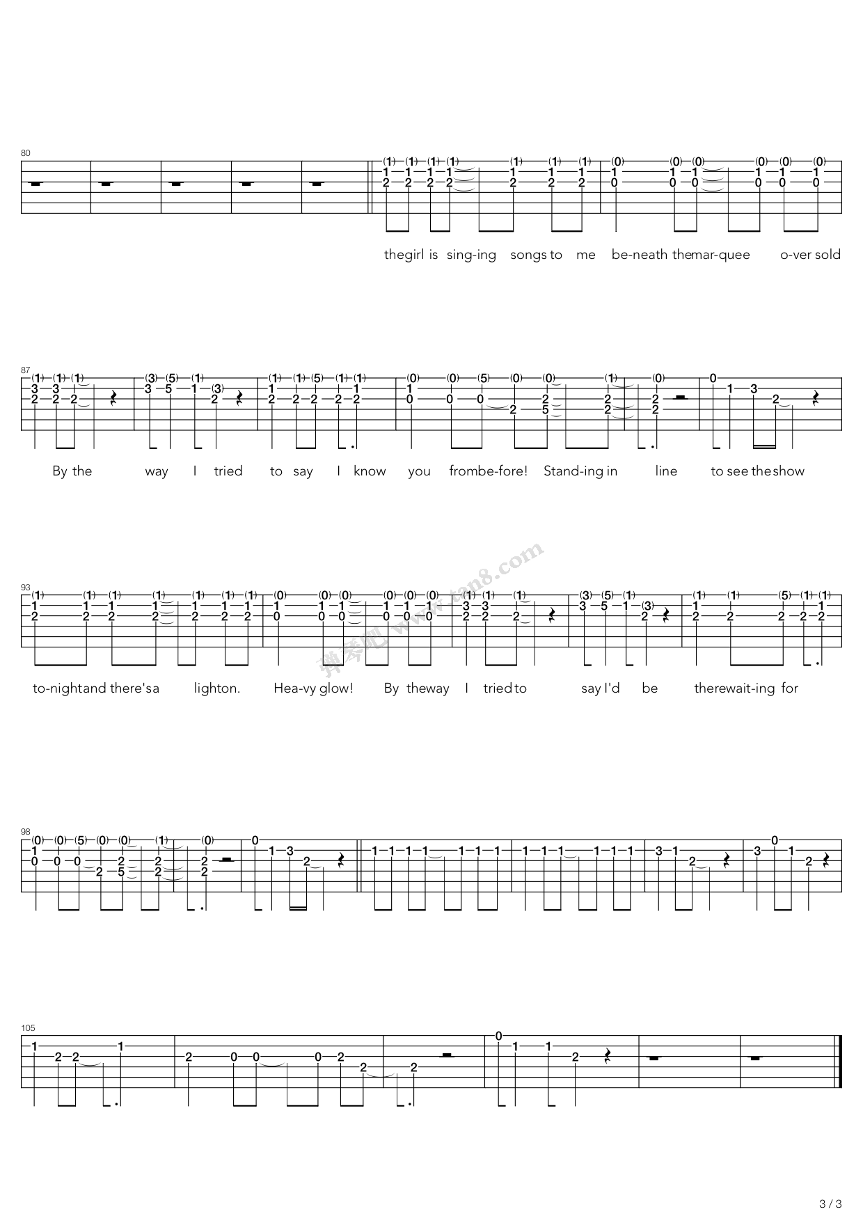 by the way吉他谱_RedHotChiliPeppers_bytheway_弹琴吧_C调