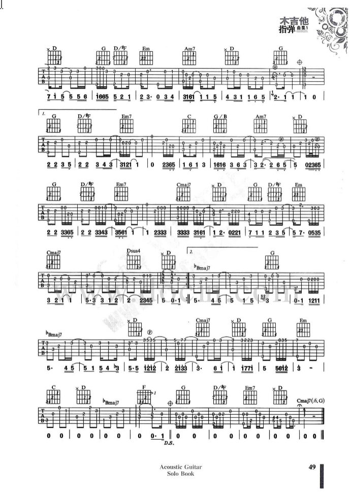 承认吉他谱_曲婉婷_刘传风华_G调