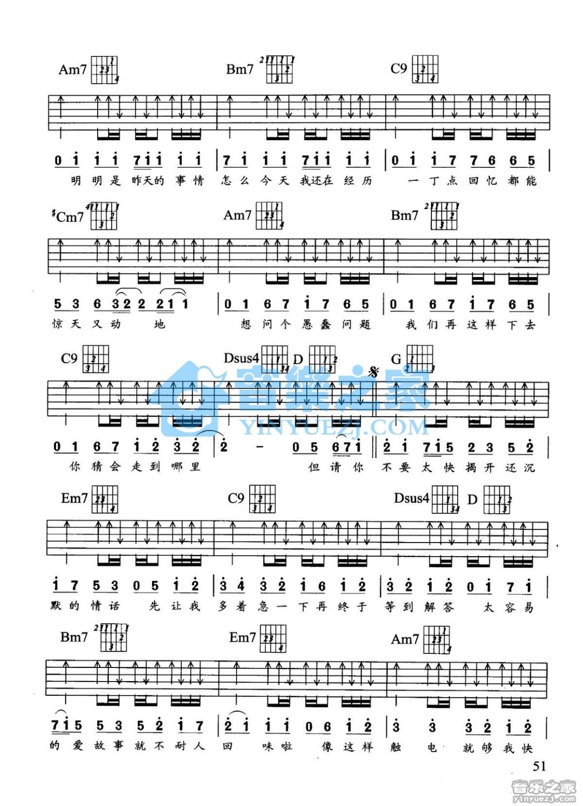 触电吉他谱_S.H.E_音乐之家_G调