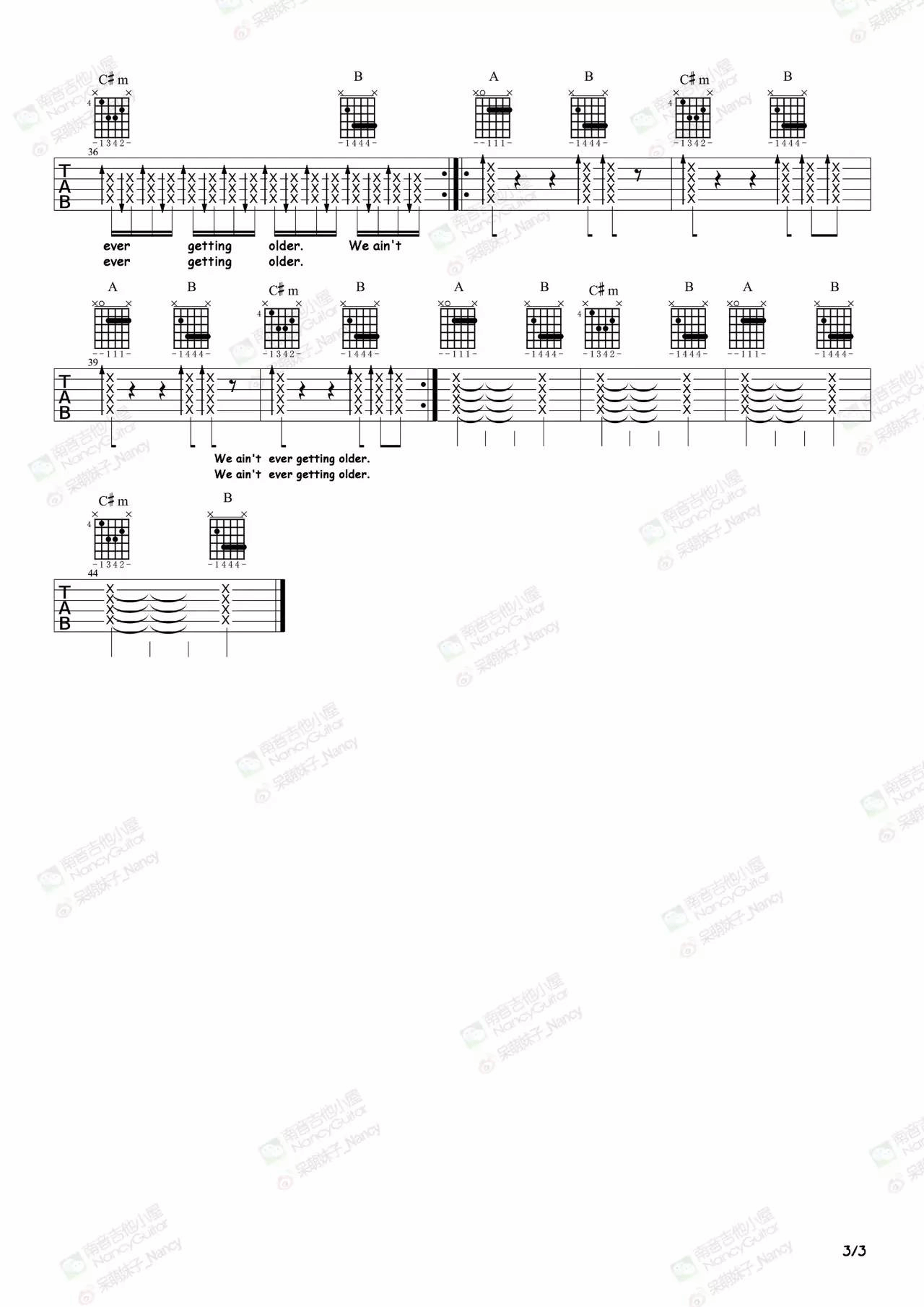 closer吉他谱_TheChainsmokers_网络转载_A调