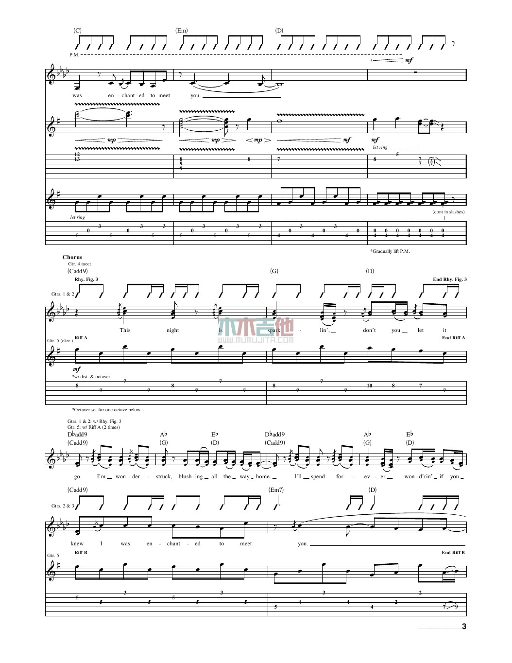 enchanted吉他谱_TaylorSwift_木木吉他