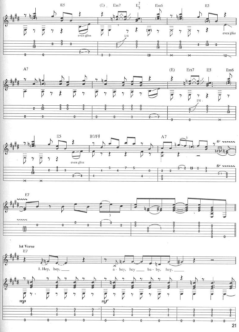 hey hey吉他谱_EricClapton_heyhey指弹谱原调六线谱_虫虫吉他编_虫虫吉他_调_heyhey