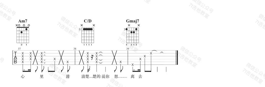 呼吸决定吉他谱_Fine乐团_7T吉他教室_G调 