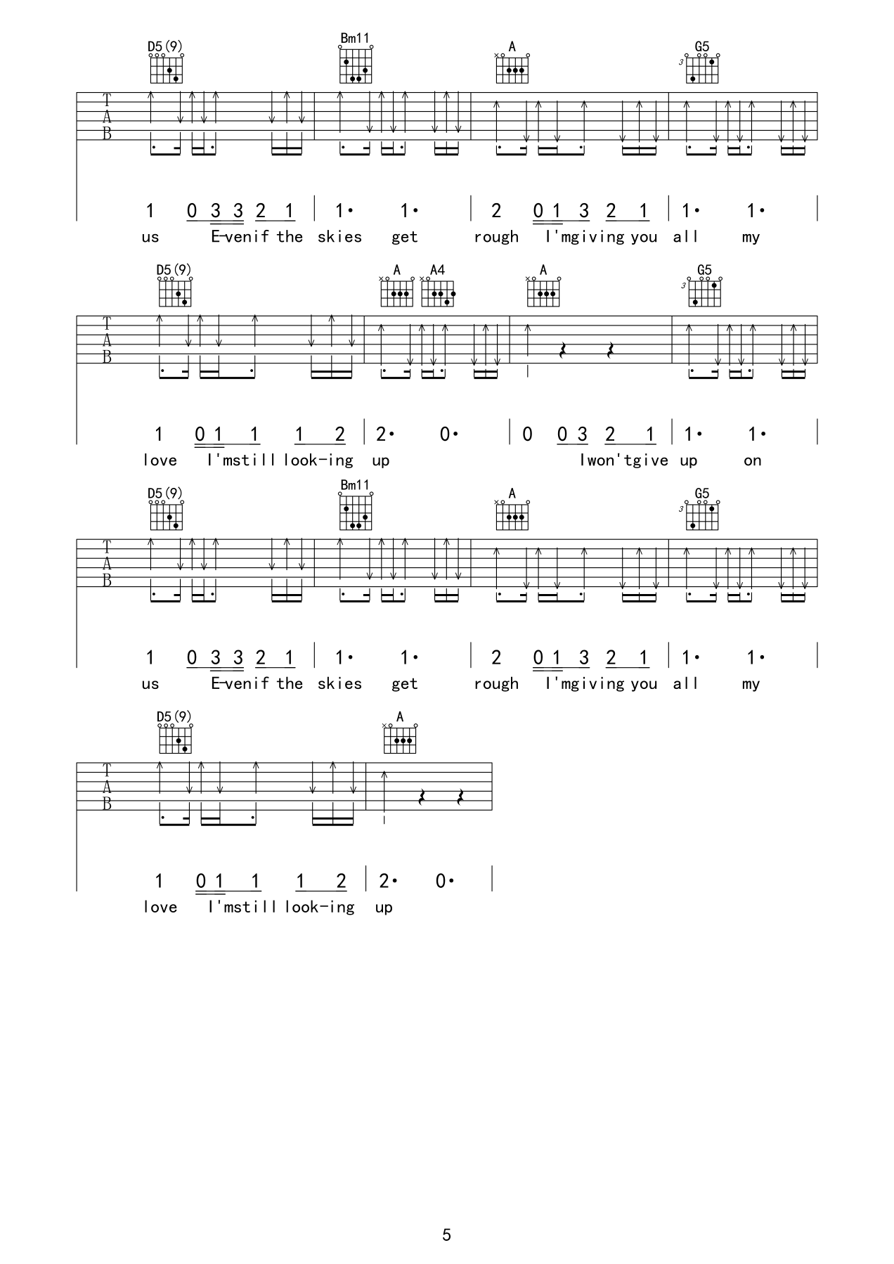 i wont give up吉他谱_JasonMraz_iwontgiveup_网络转载_E调