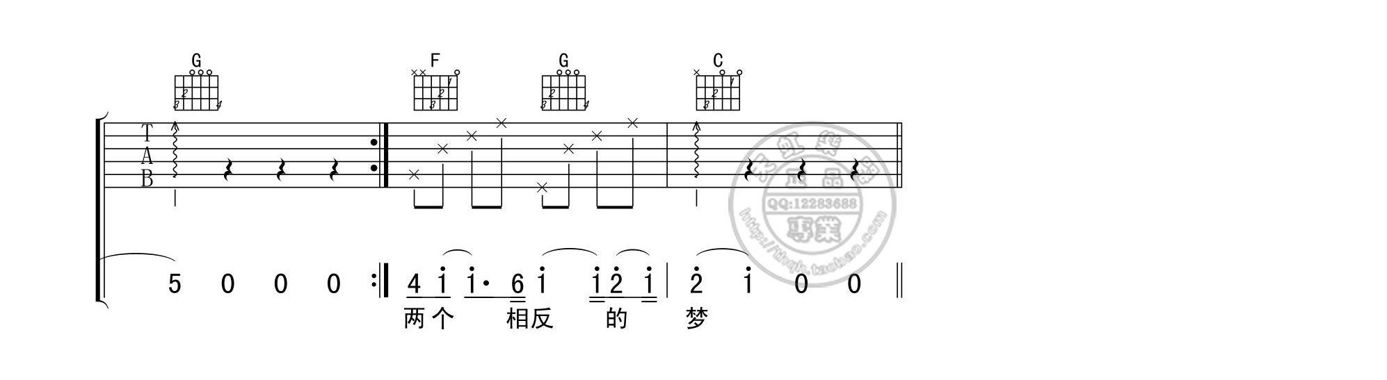 记得吉他谱_林俊杰_天虹乐器_C调