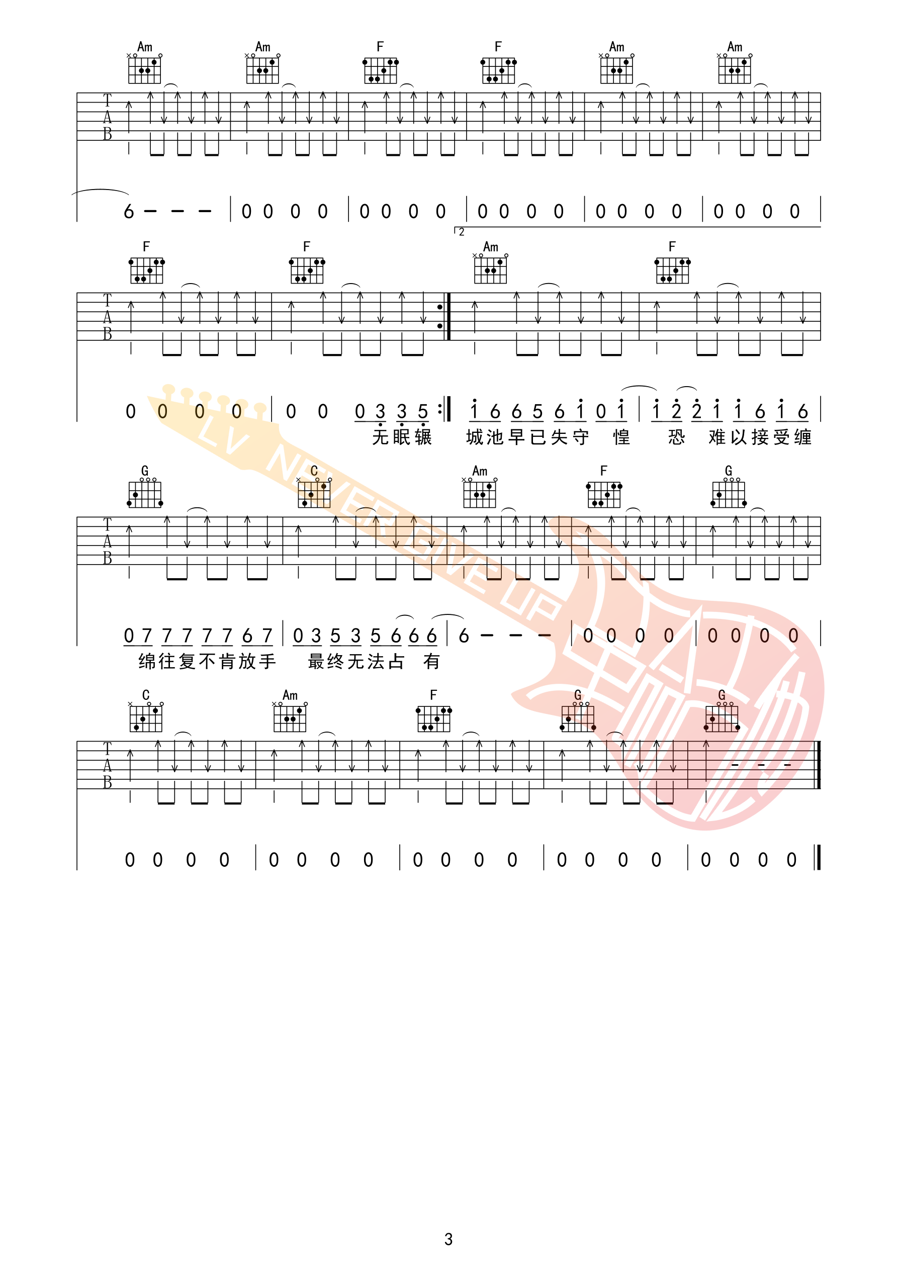 极恶都市吉他谱_夏日入侵企画_革命吉他_C调
